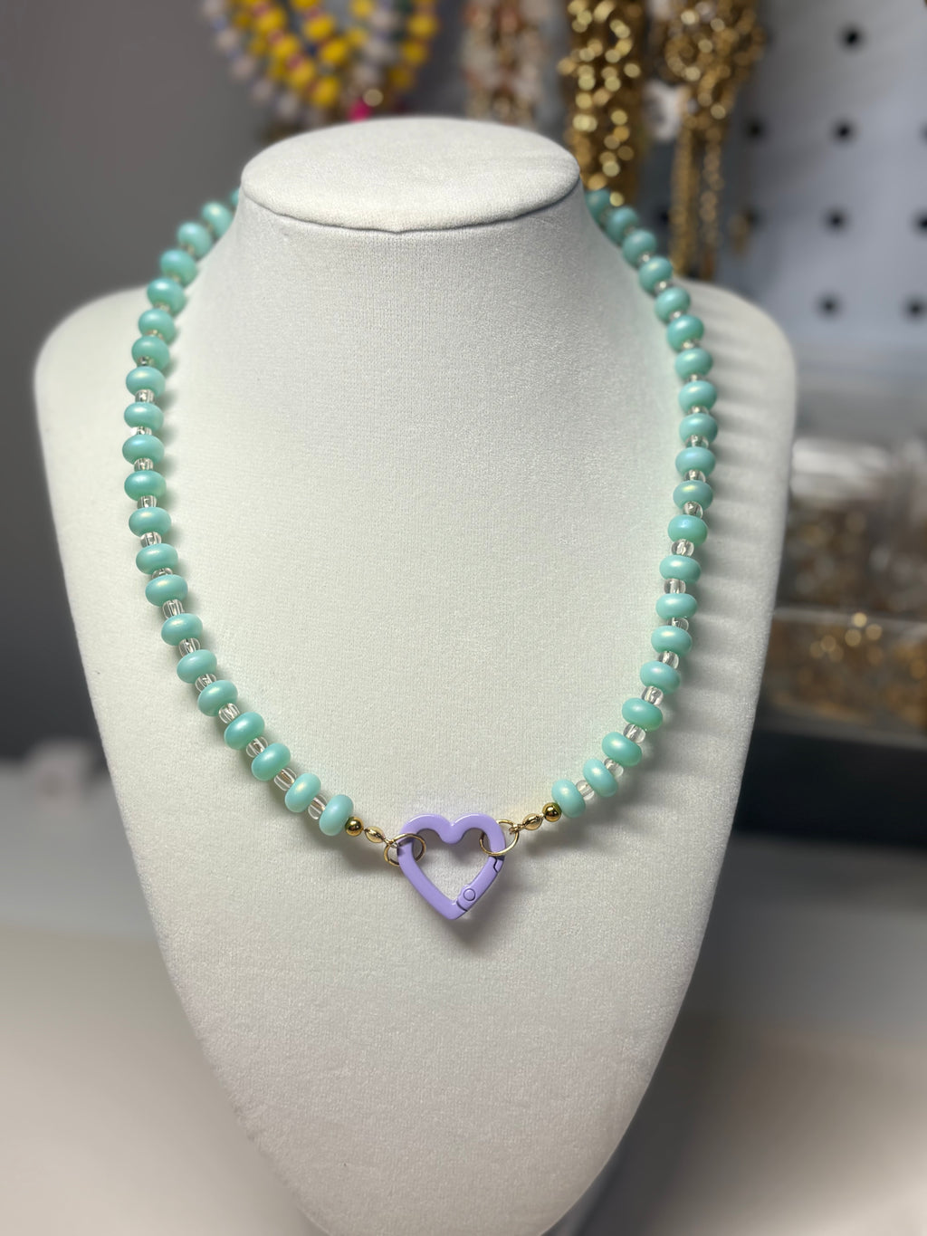 Bead Necklace w Gate Ring
