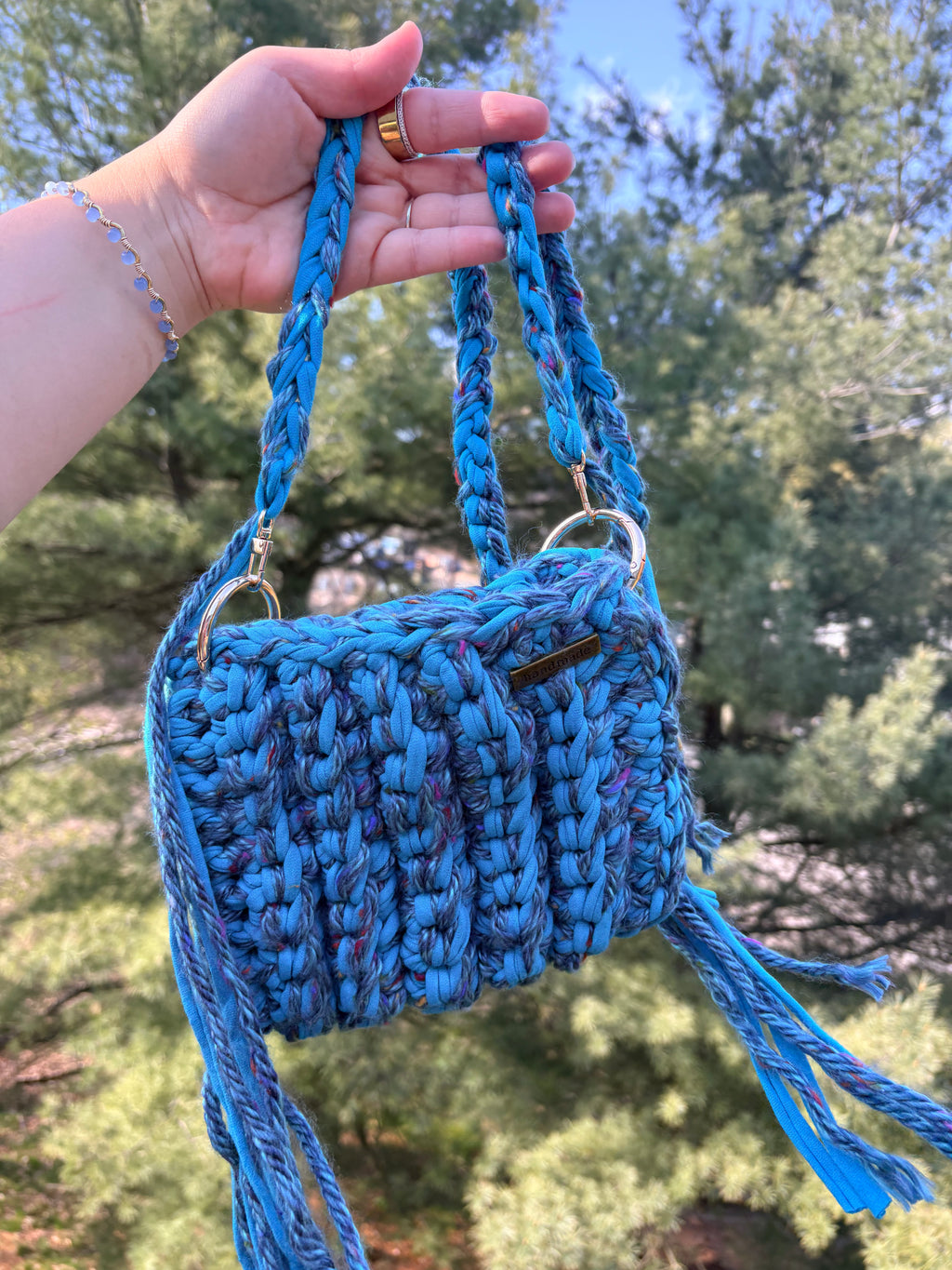 Turquoise Tide Crochet handbag