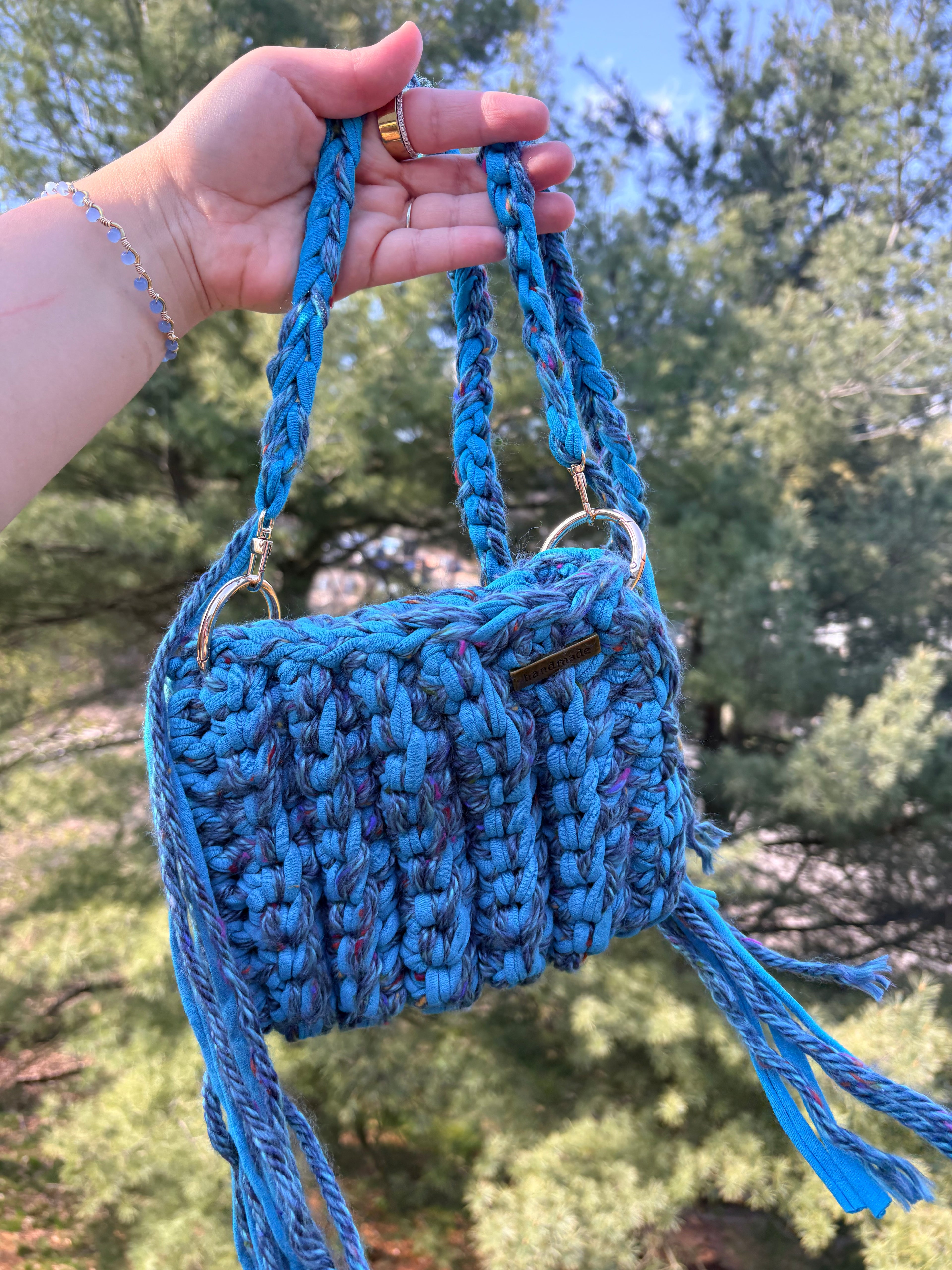 Turquoise Tide Crochet handbag