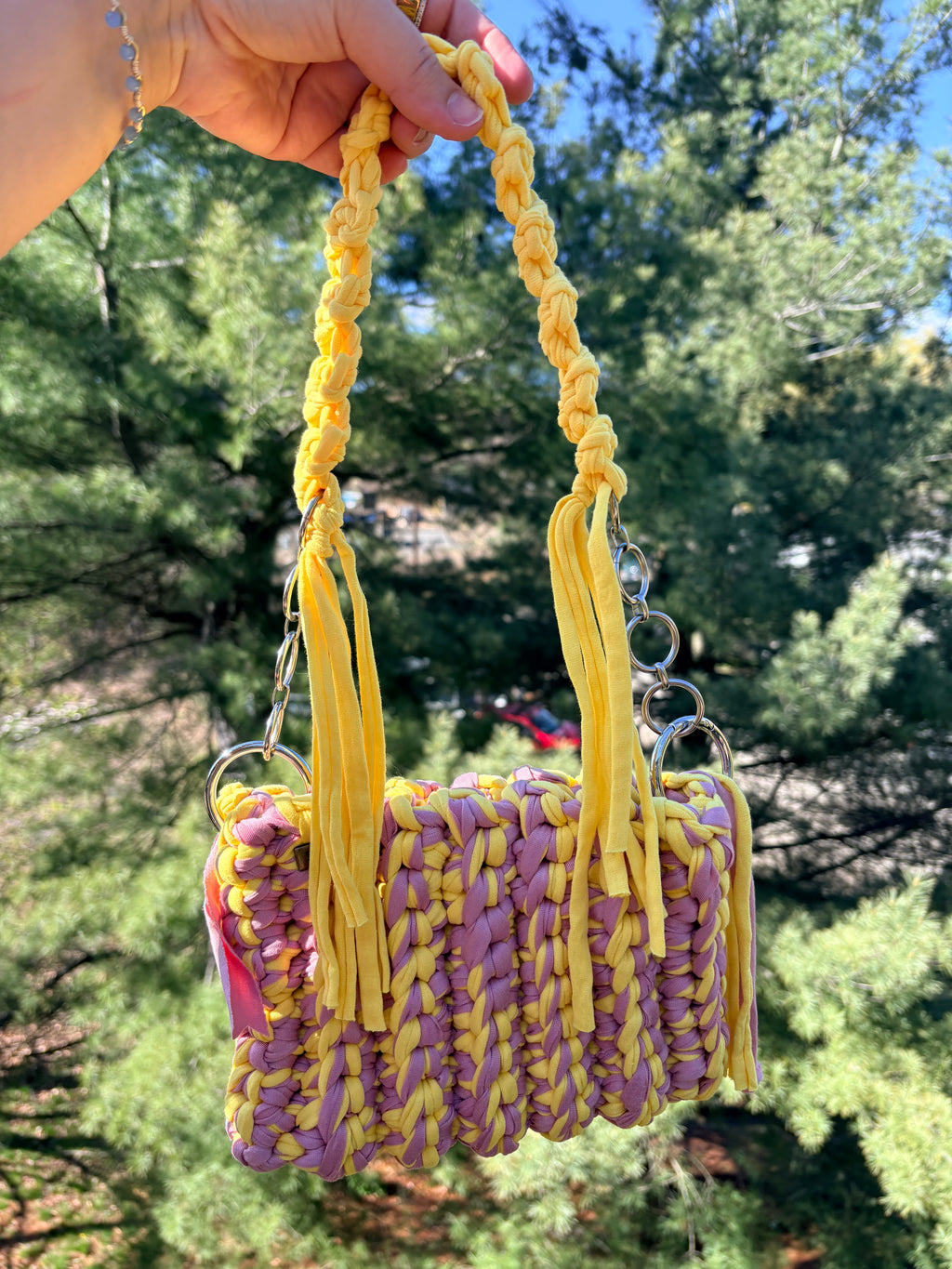 Sunset Sorbet Crochet Handbag