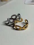 Gold and silver chain-style rings