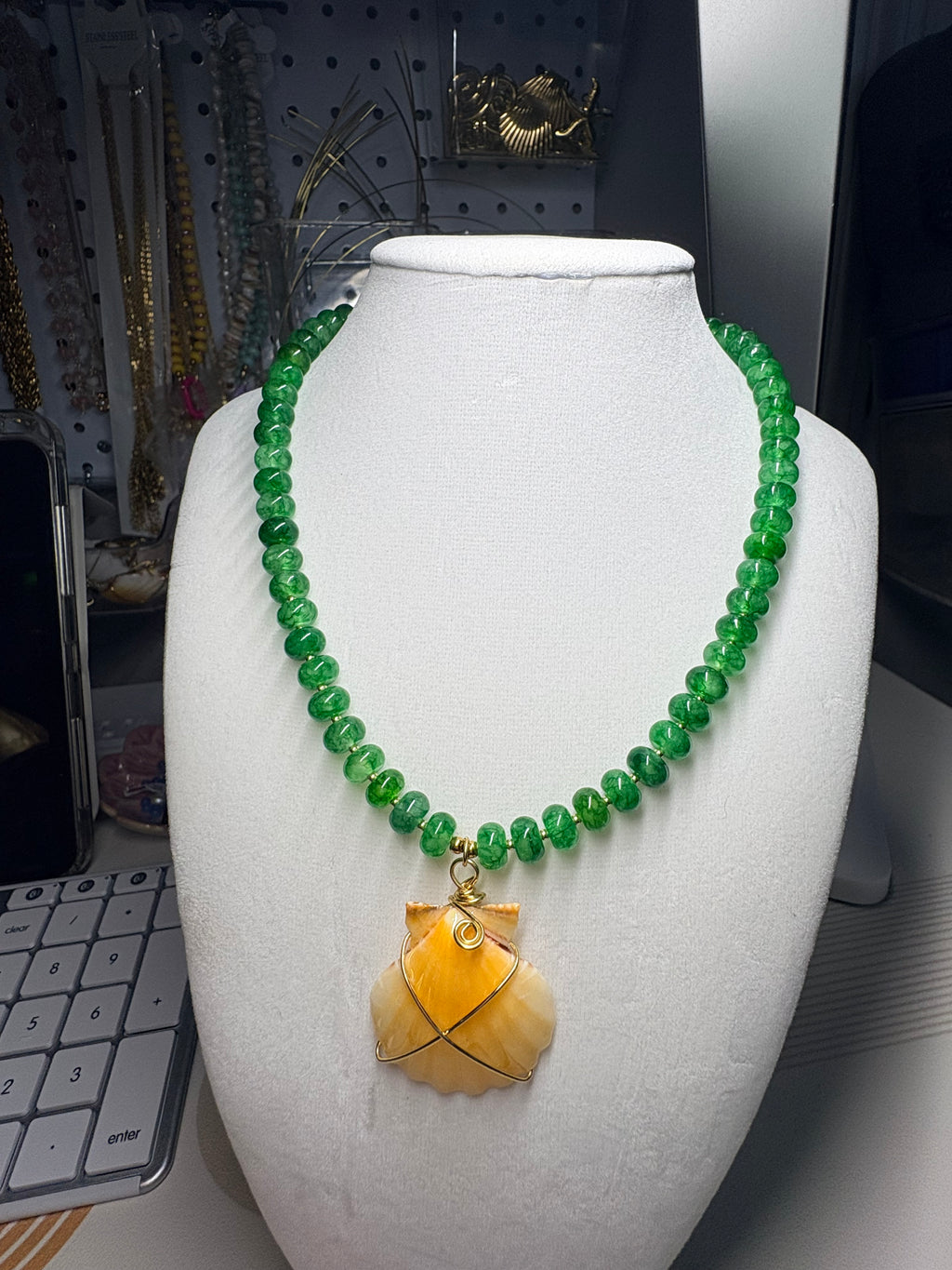 Emerald Shell Necklace