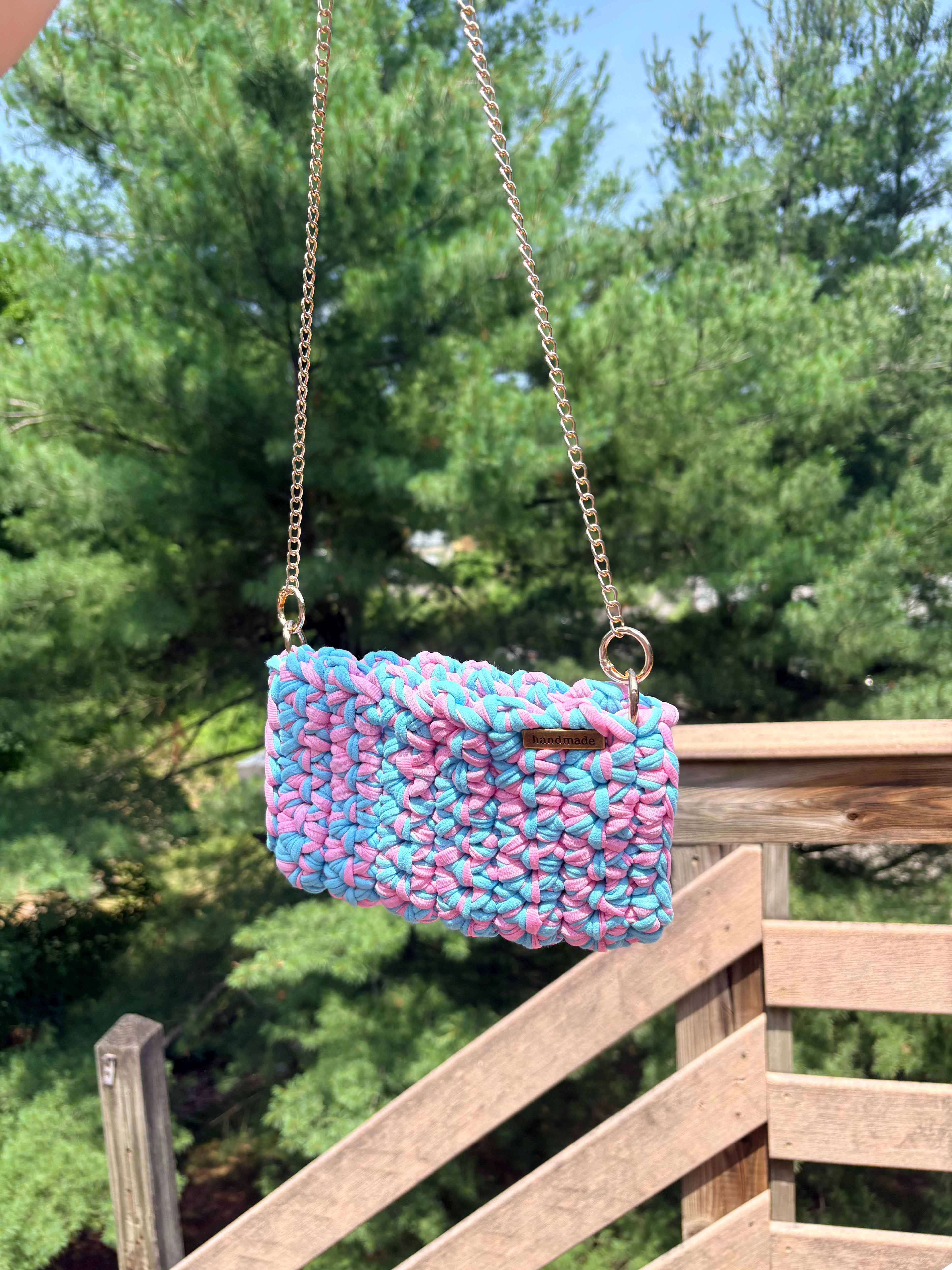 Cotton Candy Crochet Handbag