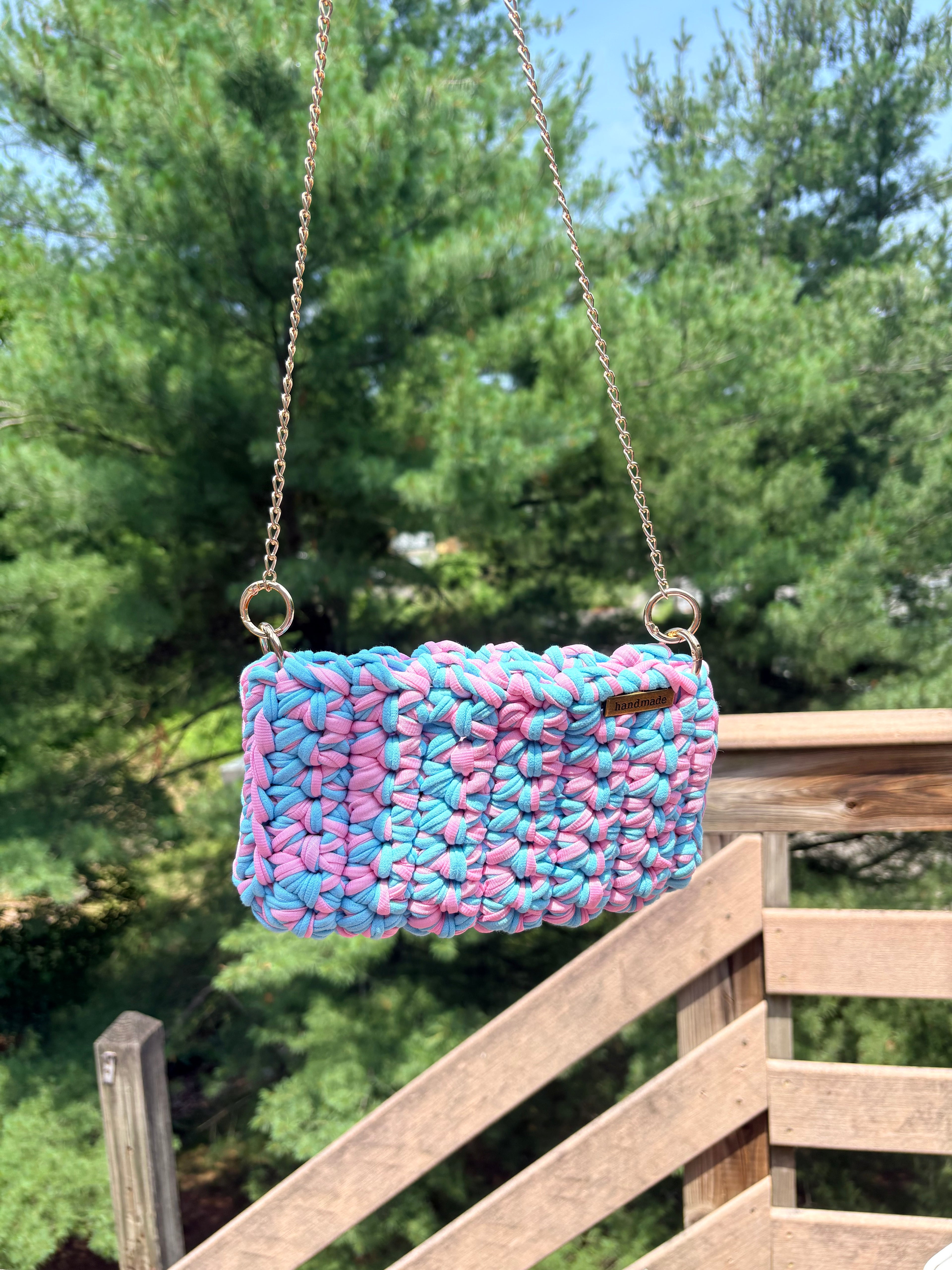 Cotton Candy Crochet Handbag