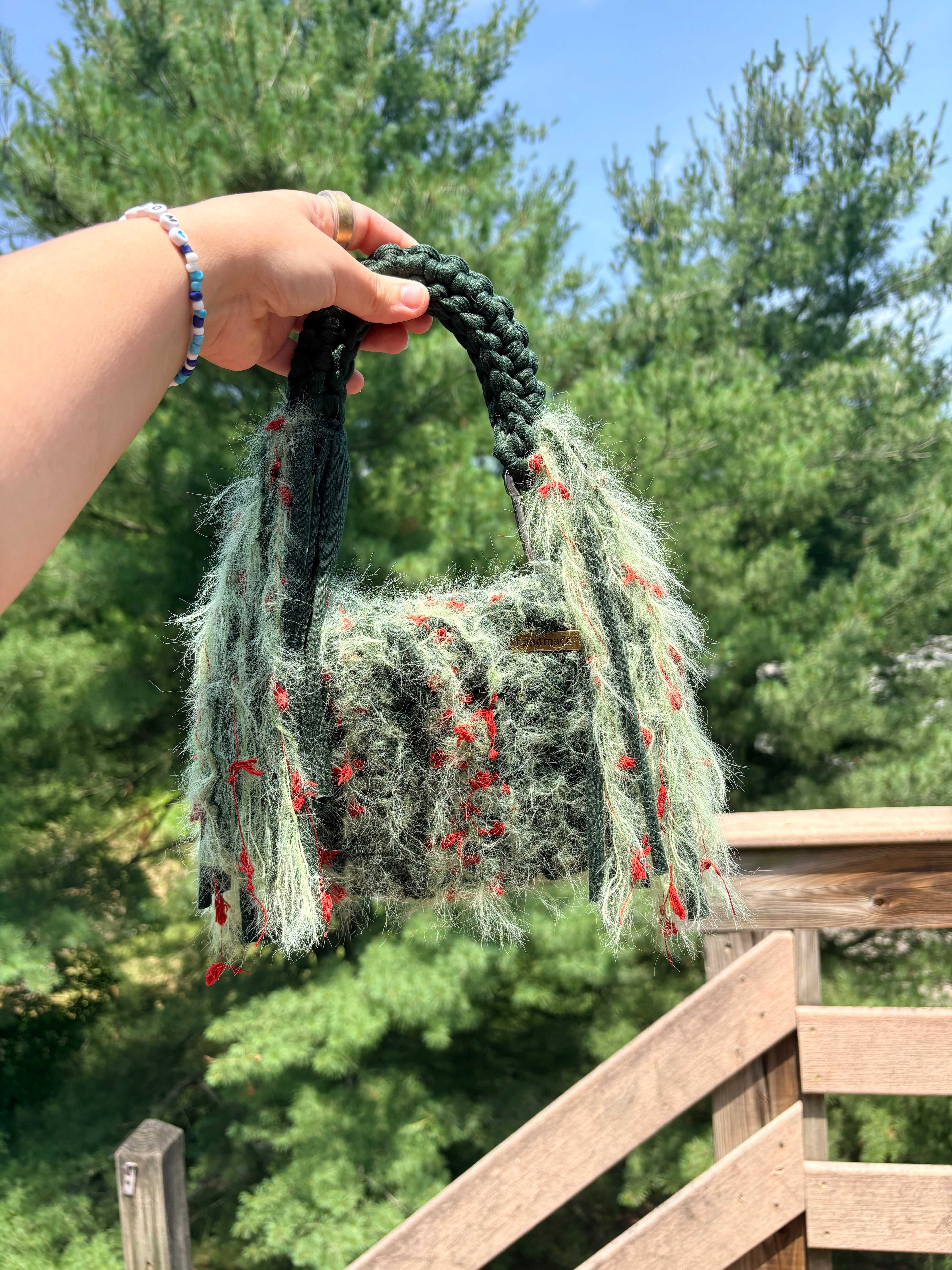 Evergreen Crochet Handbag