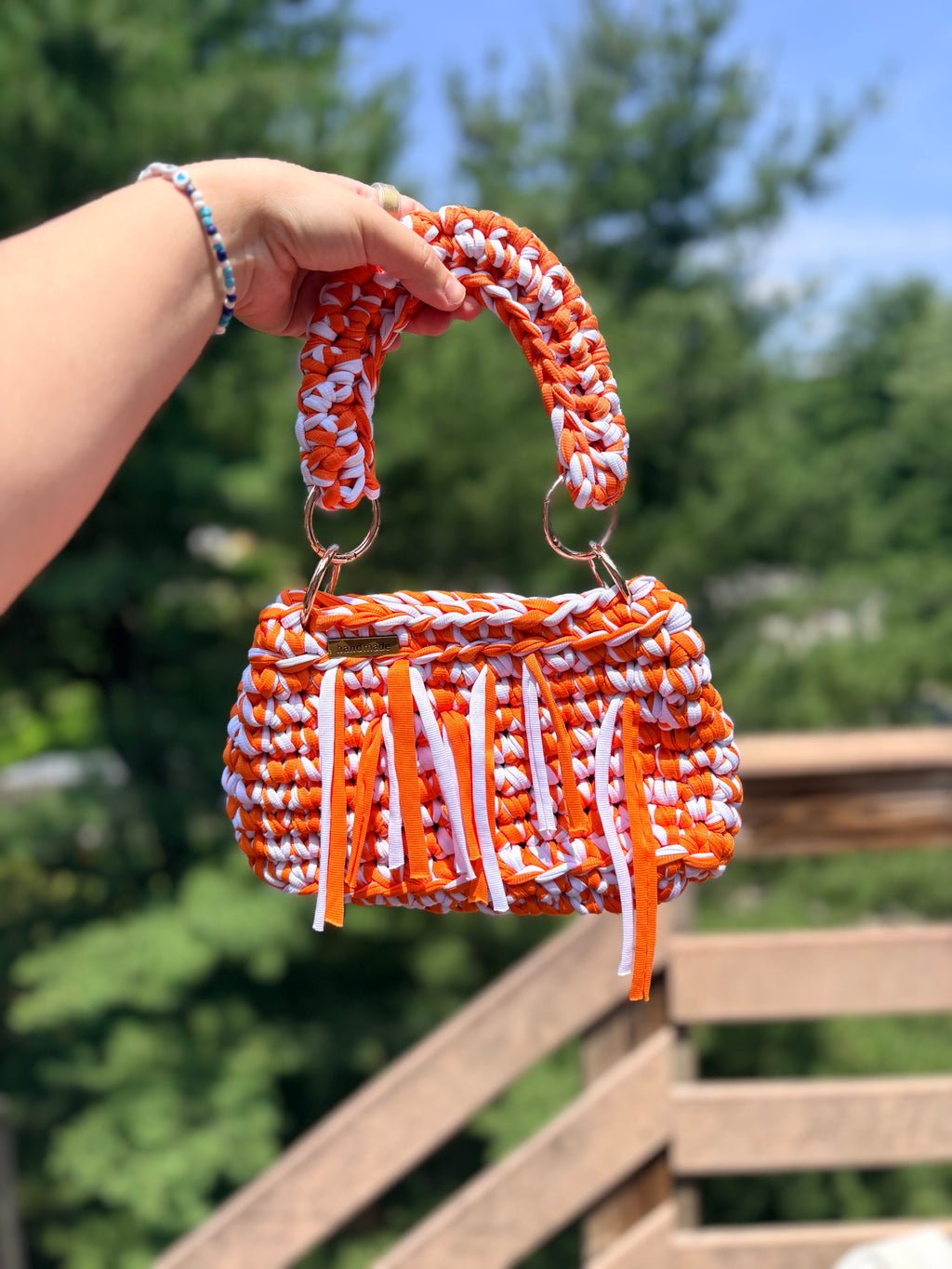 Citrus Glow Crochet Handbag