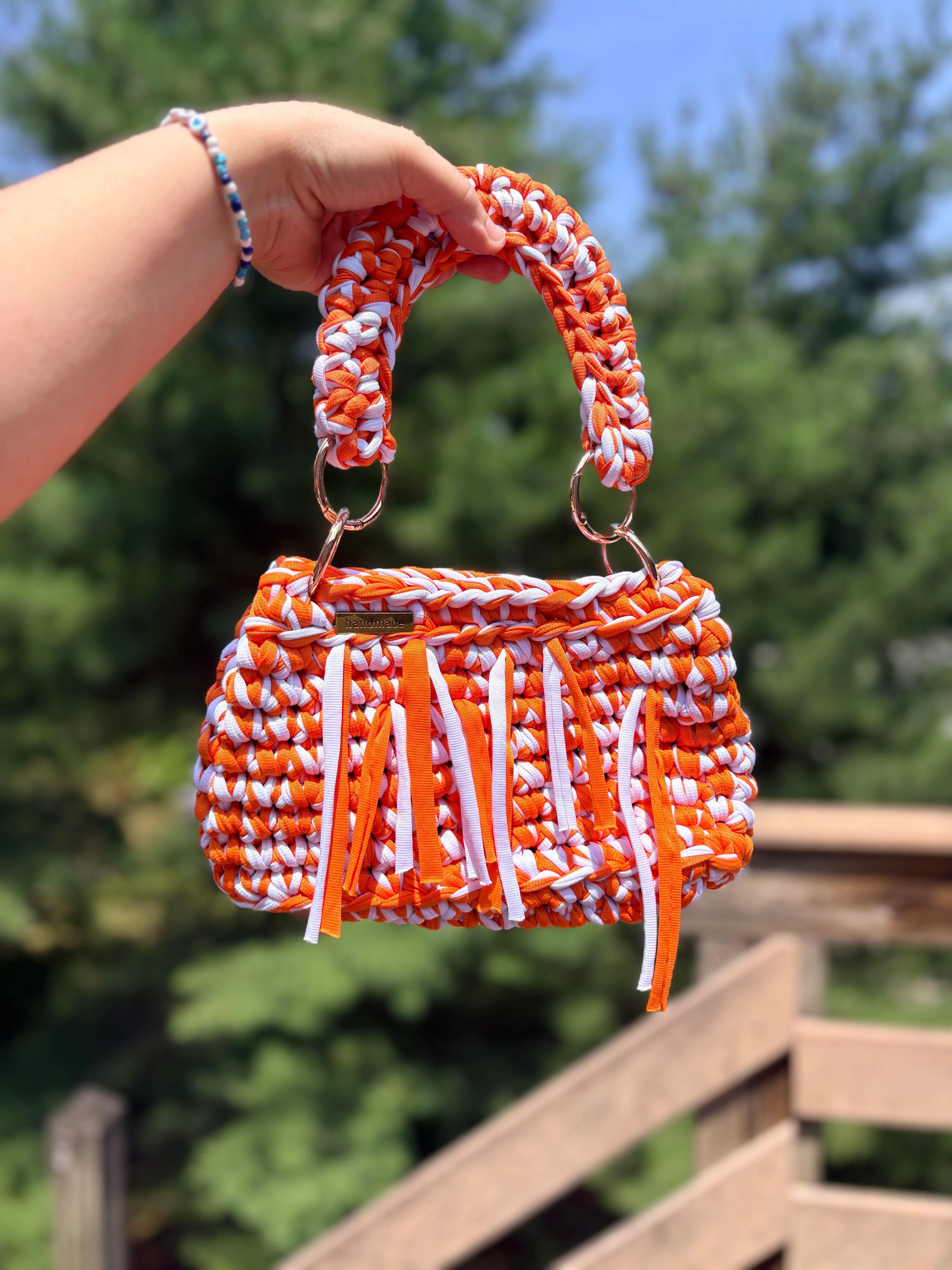 Citrus Glow Crochet Handbag