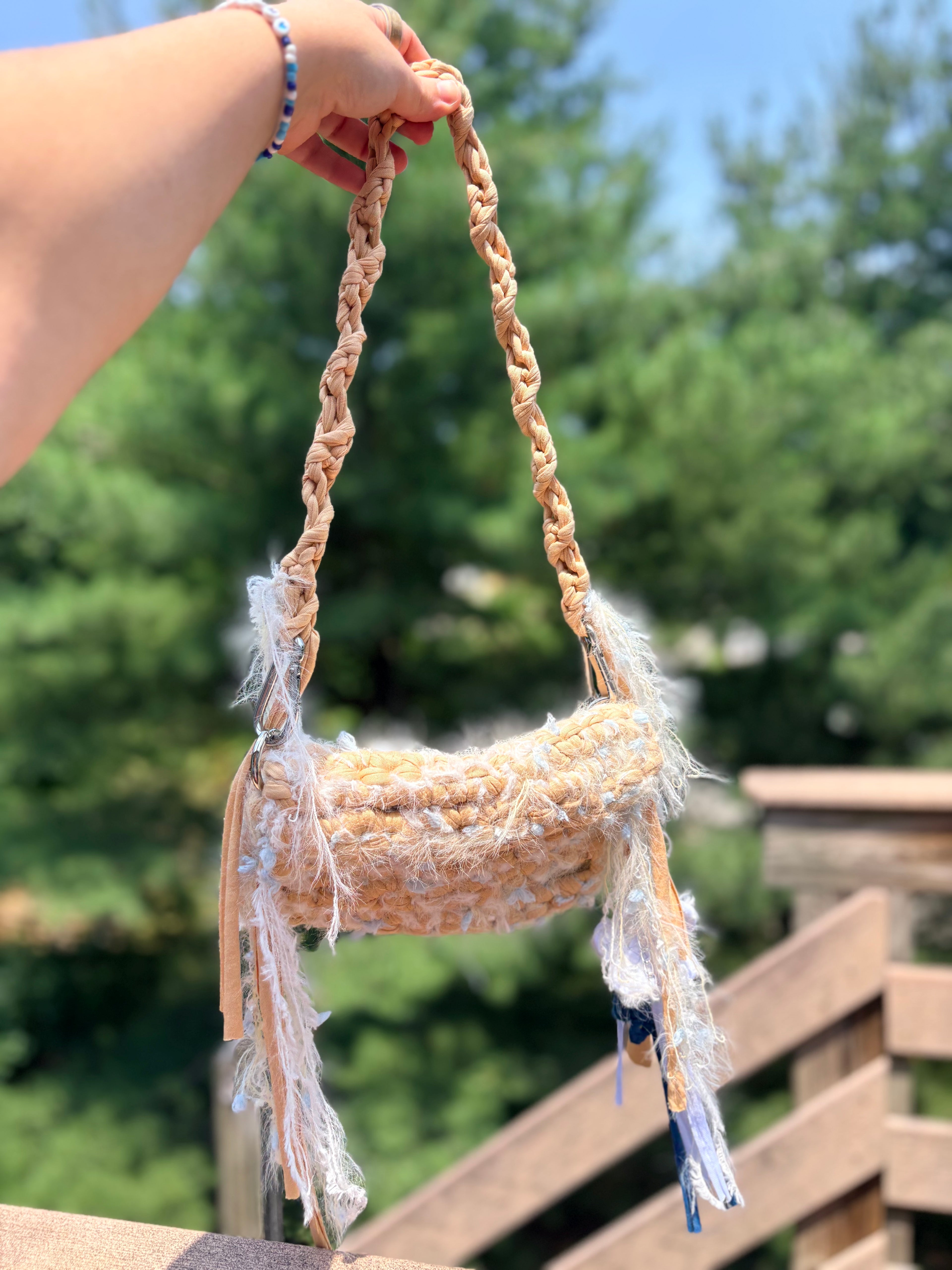 Costal Linen Crochet Handbag