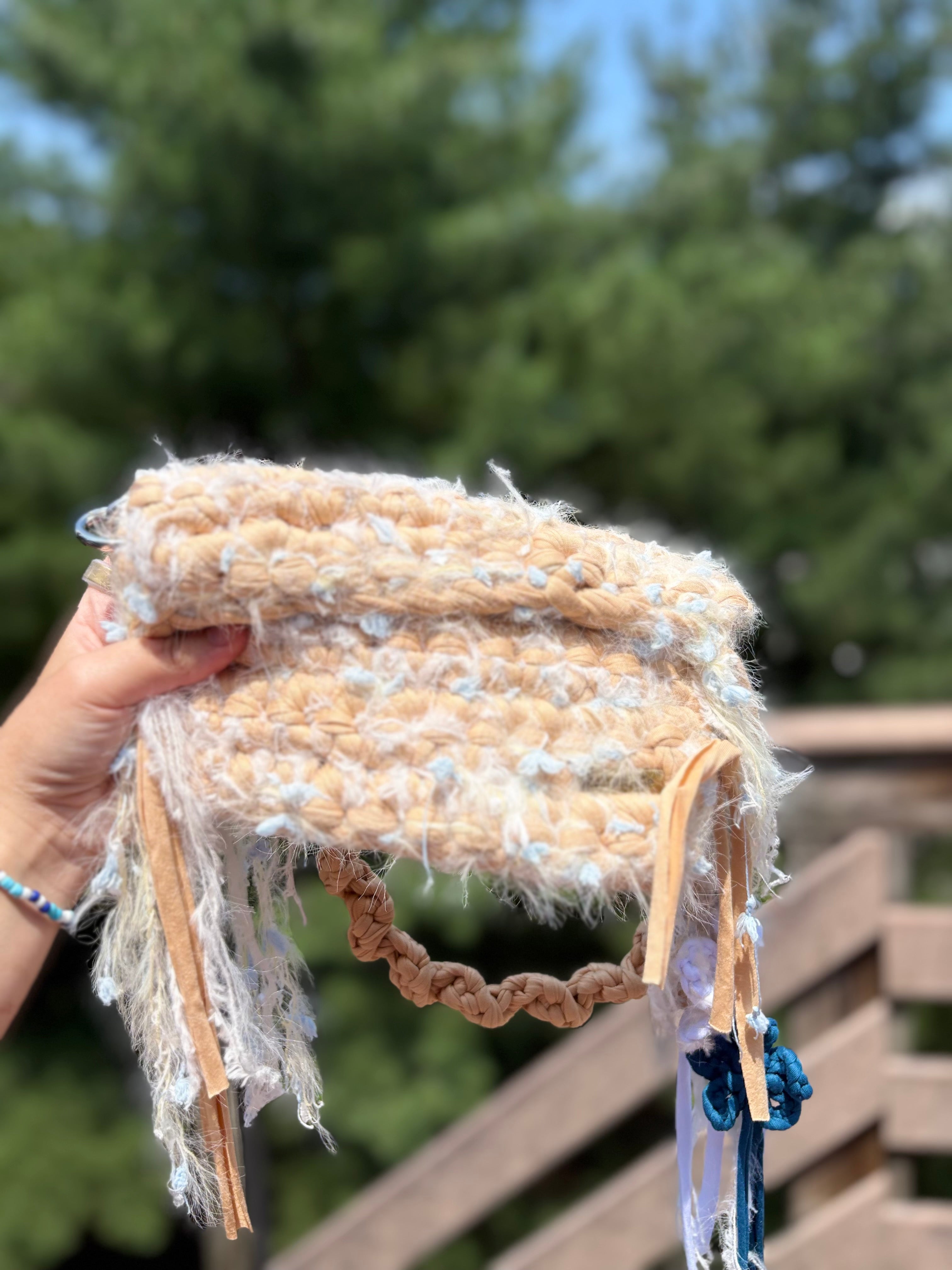 Costal Linen Crochet Handbag