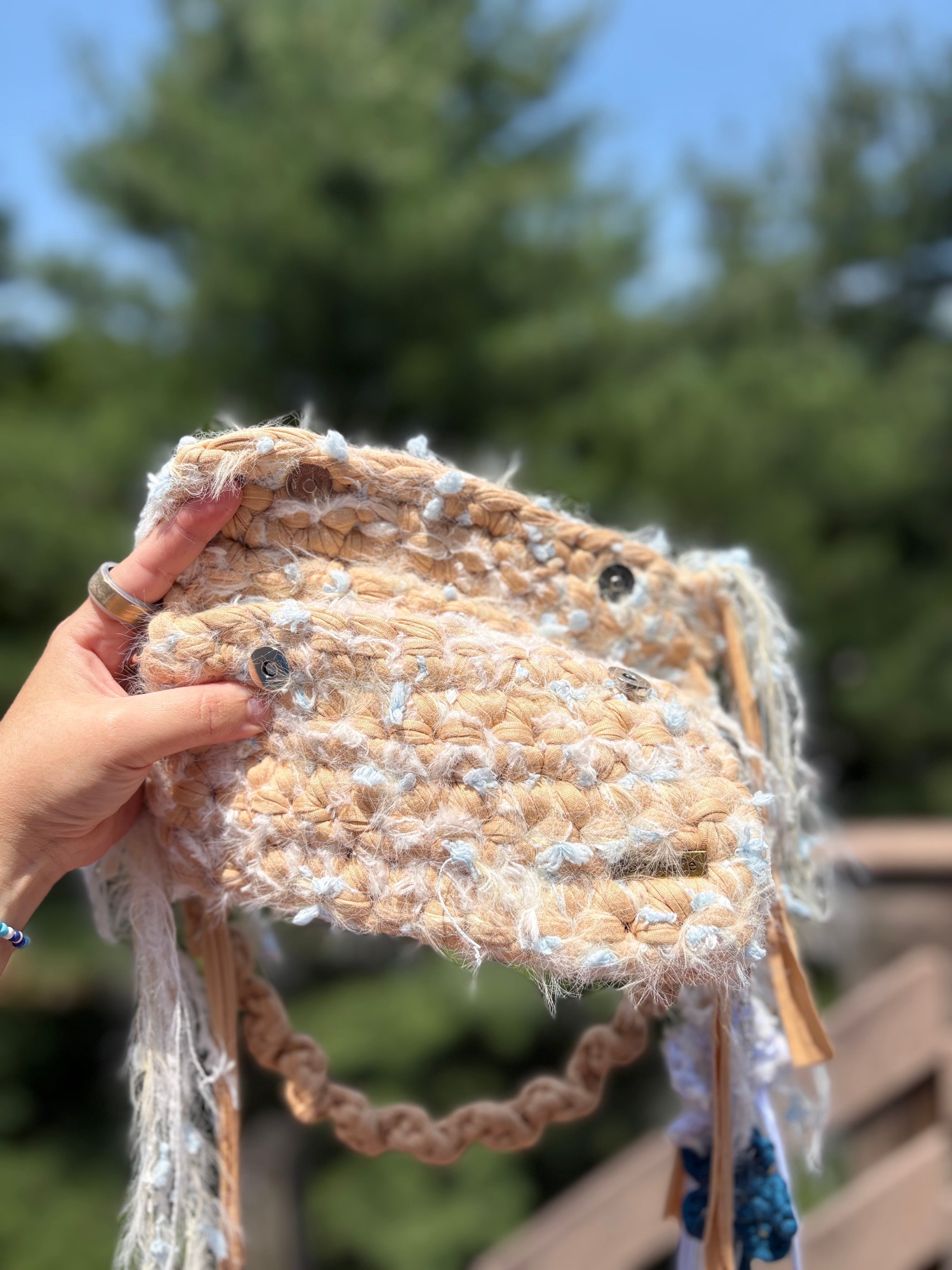 Costal Linen Crochet Handbag