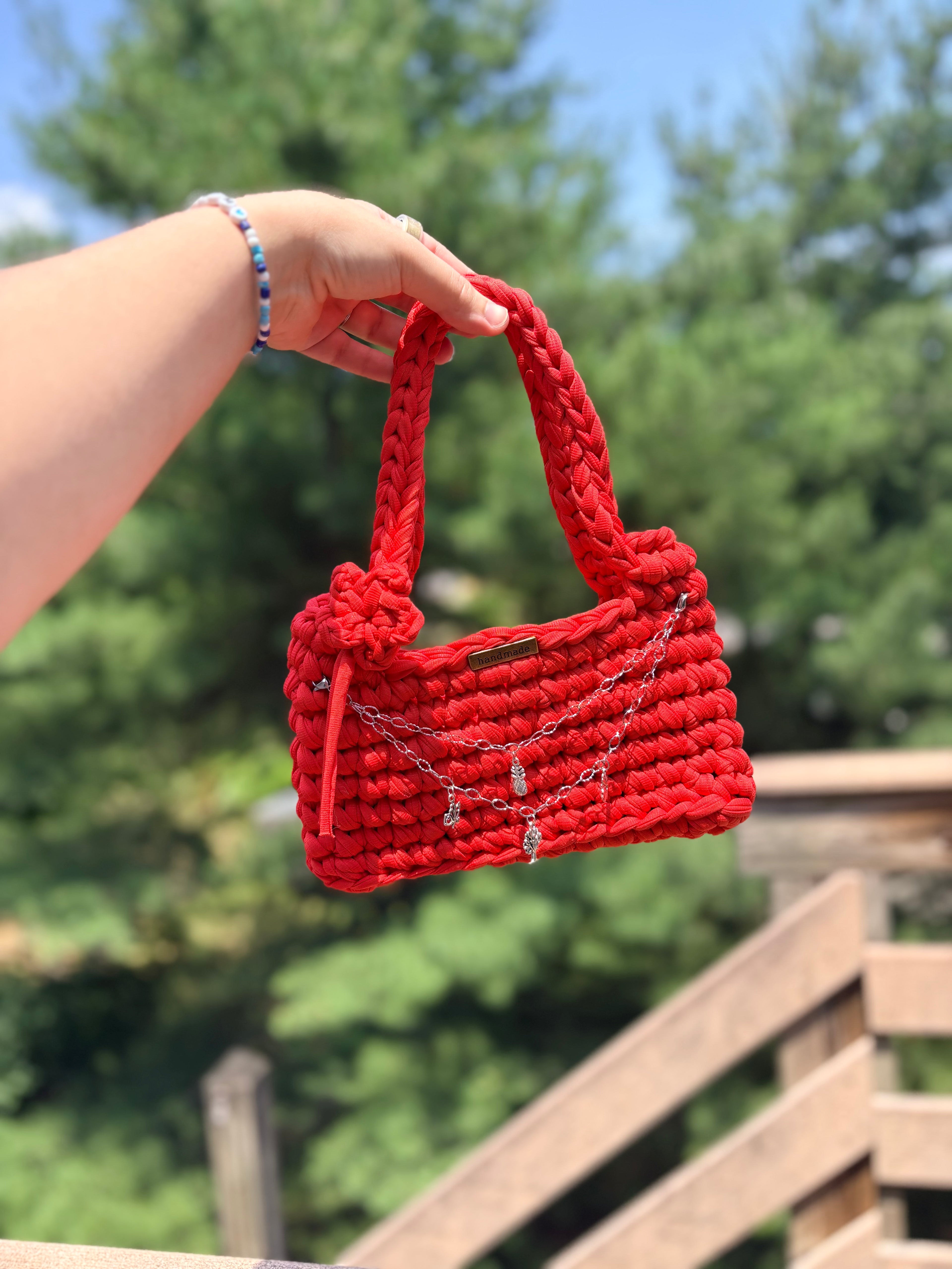 Scarlet Charm crochet Handbag