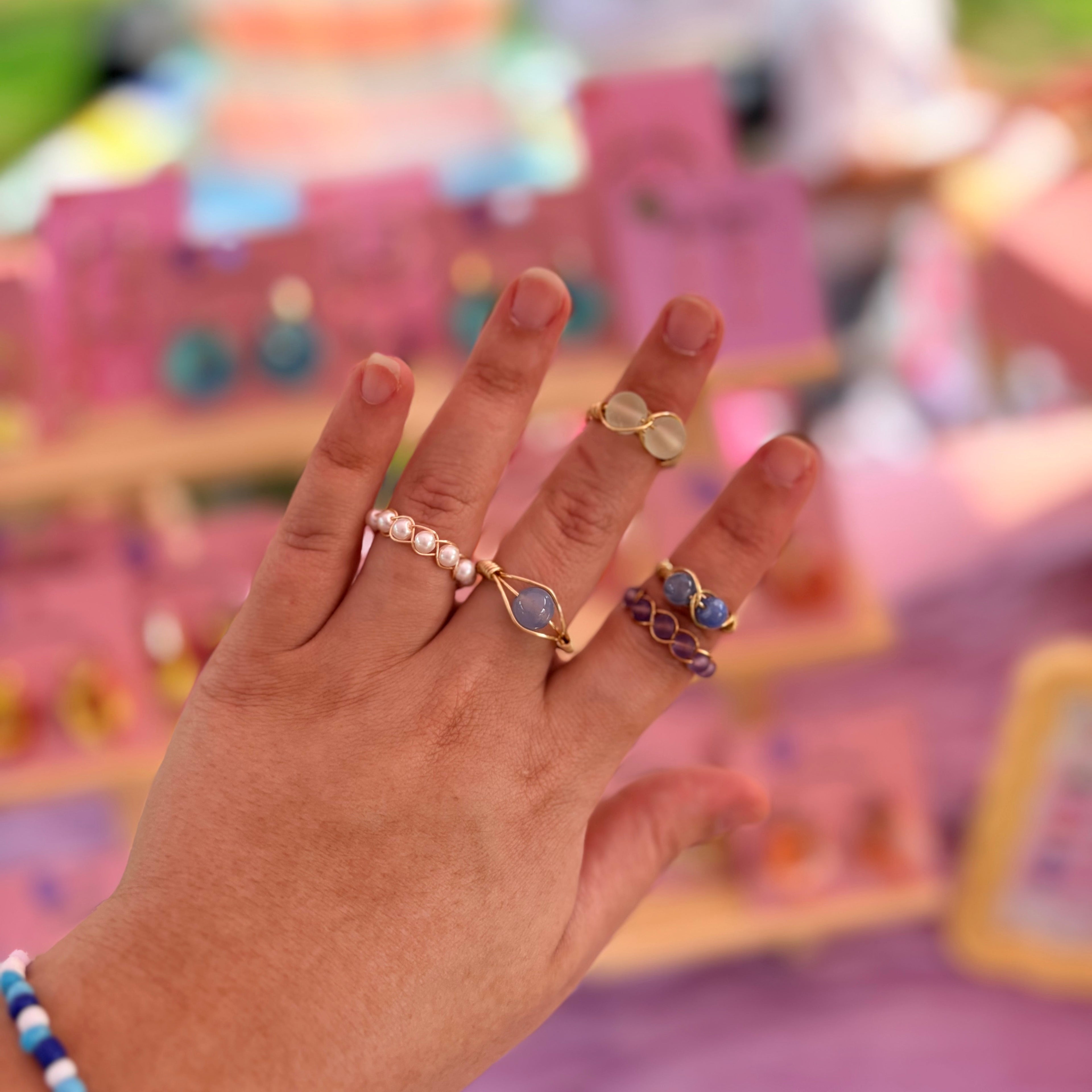 Blue Tide Wire Ring
