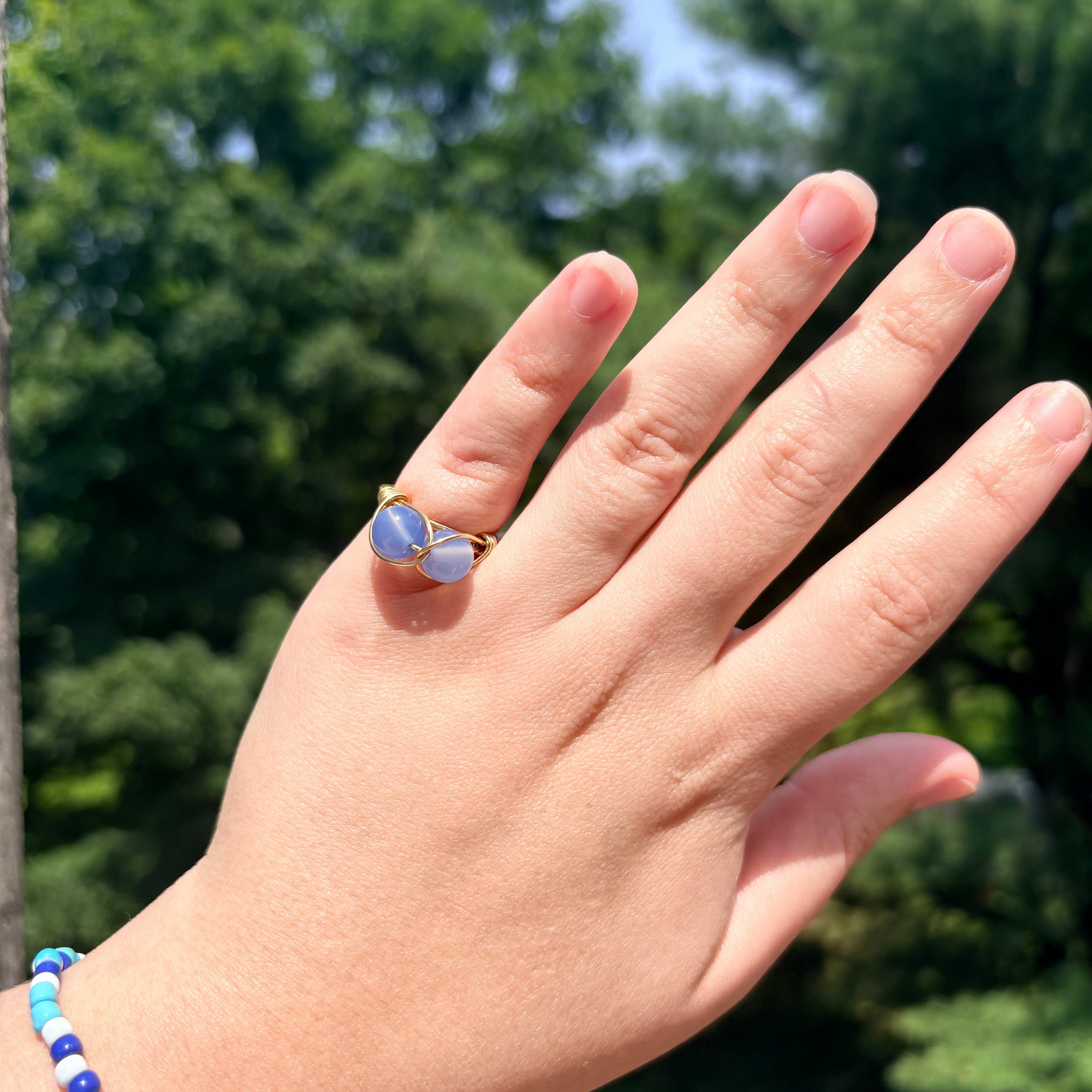 Blue Tide Wire Ring