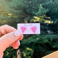 Pink Axolotl Stud Earrings 🩷