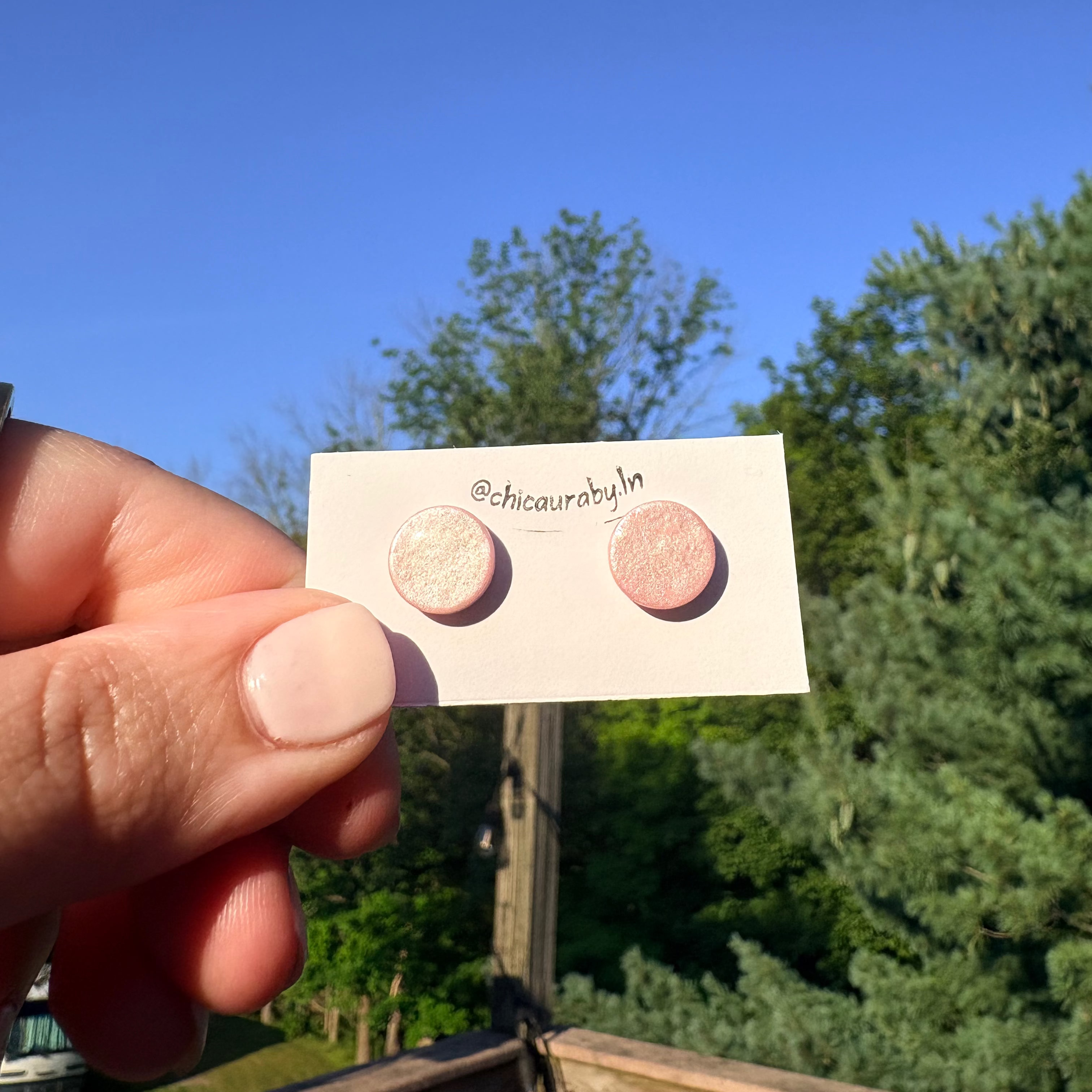 Mica Blush Stud Earrings