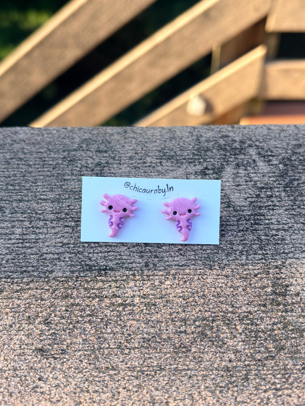 Pink Axolotl Stud Earrings 🩷