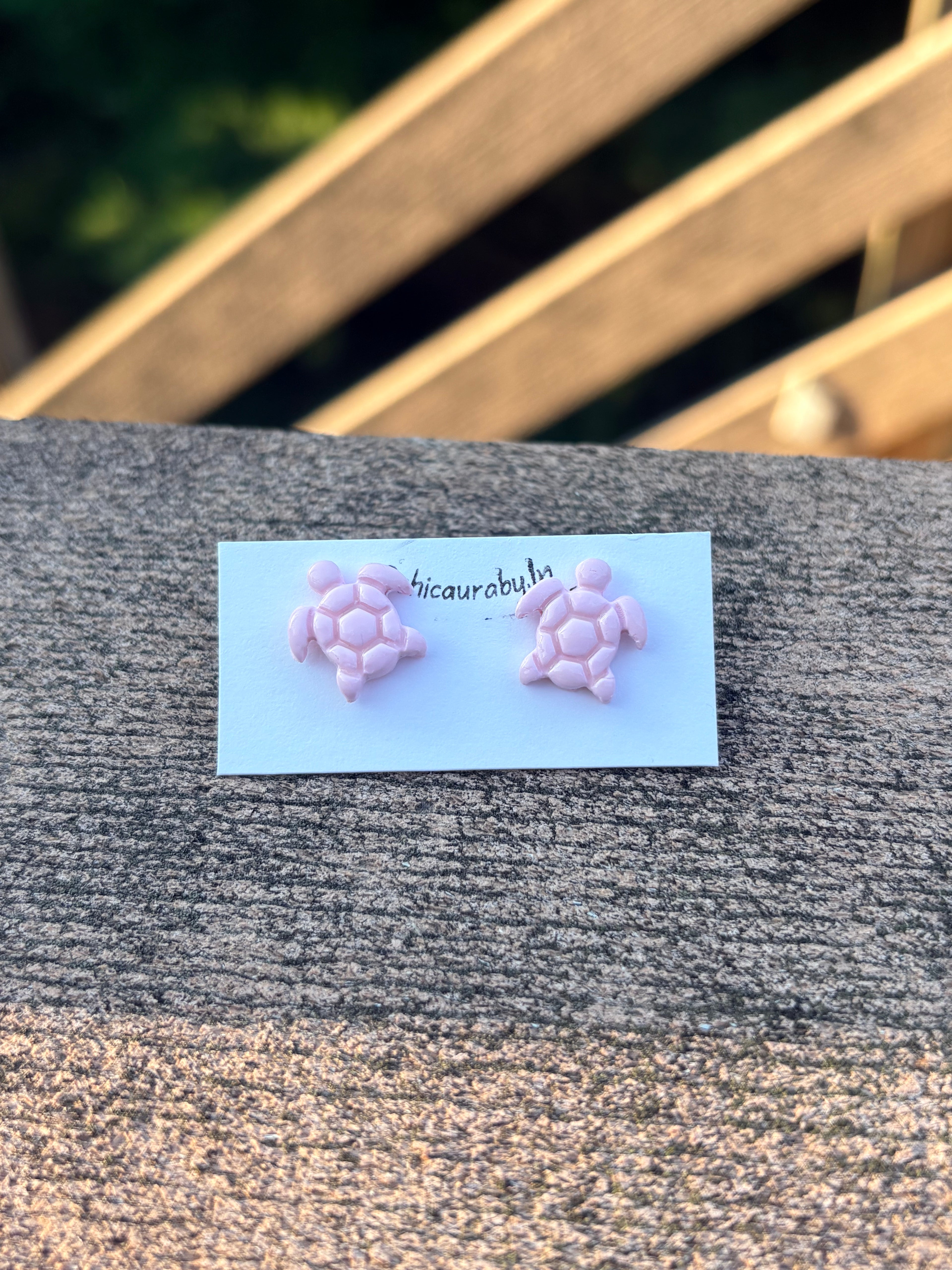 Pink Sea Turtle Stud Earrings 🐢🩷