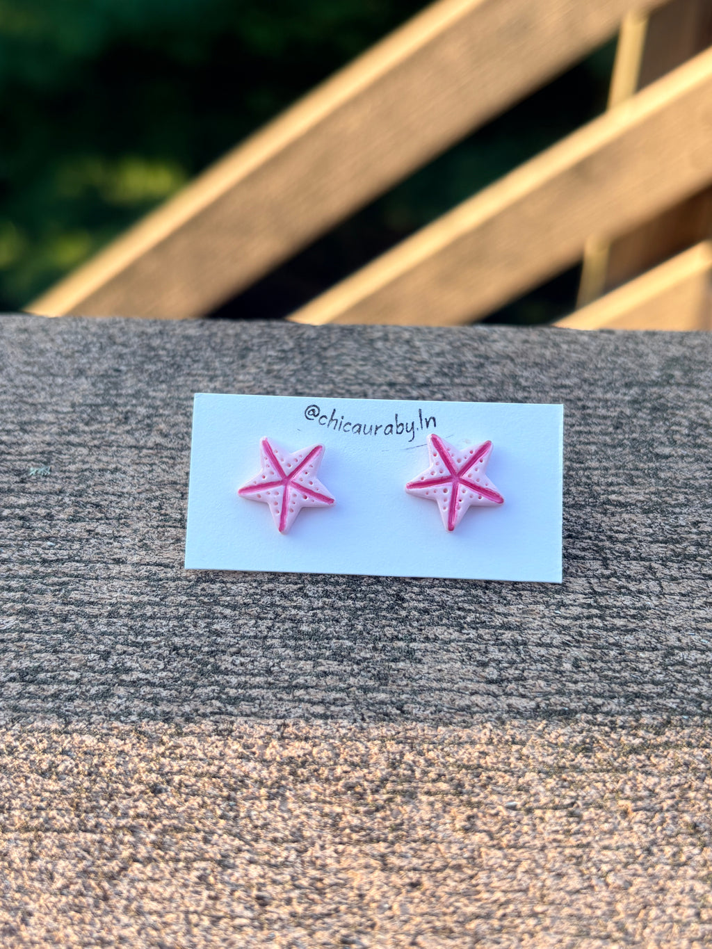⭐ Pink Starfish Stud Earrings