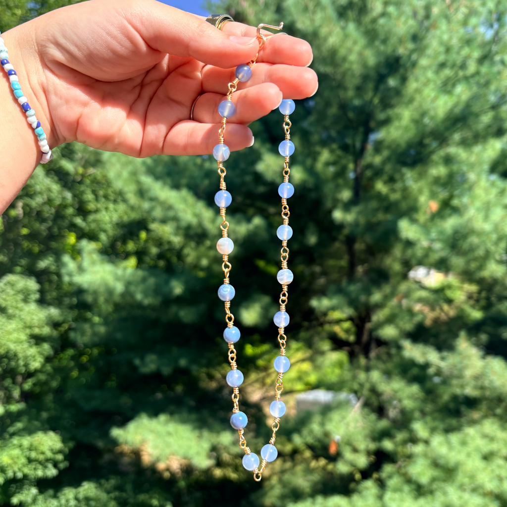 Blue Moon Wire Necklace