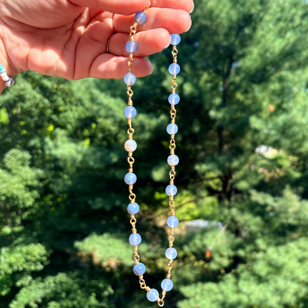 Blue Moon Wire Necklace