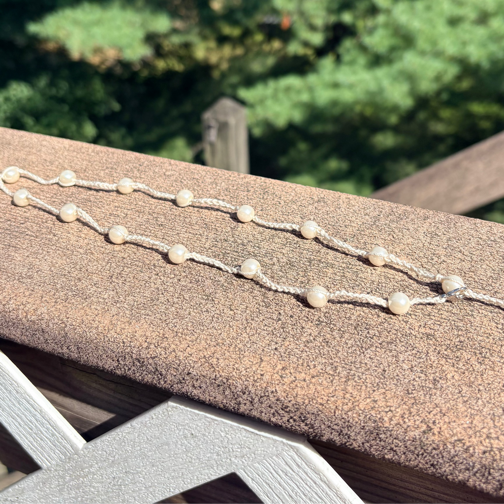 Pearl Bloom Crochet Necklace