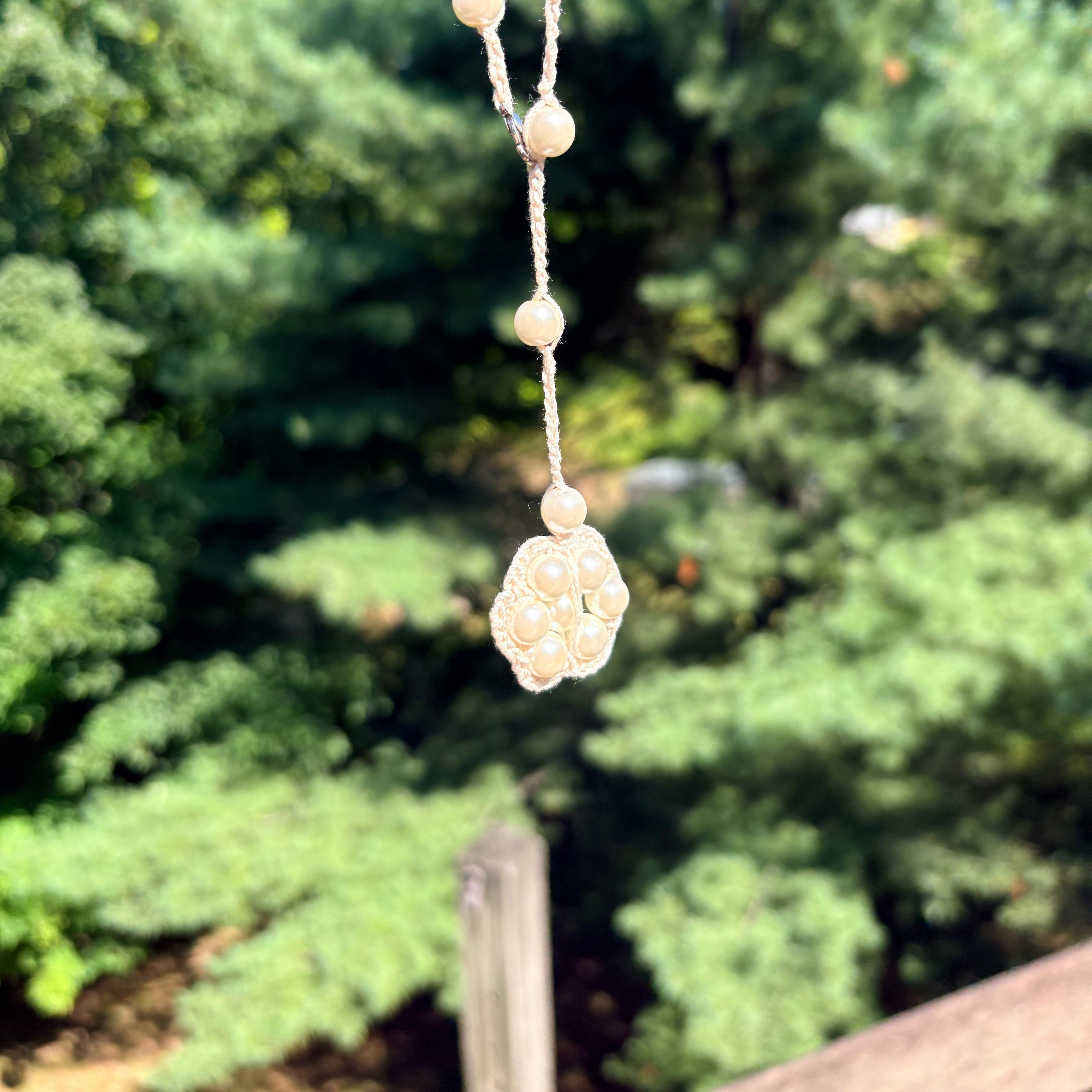 Pearl Bloom Crochet Necklace