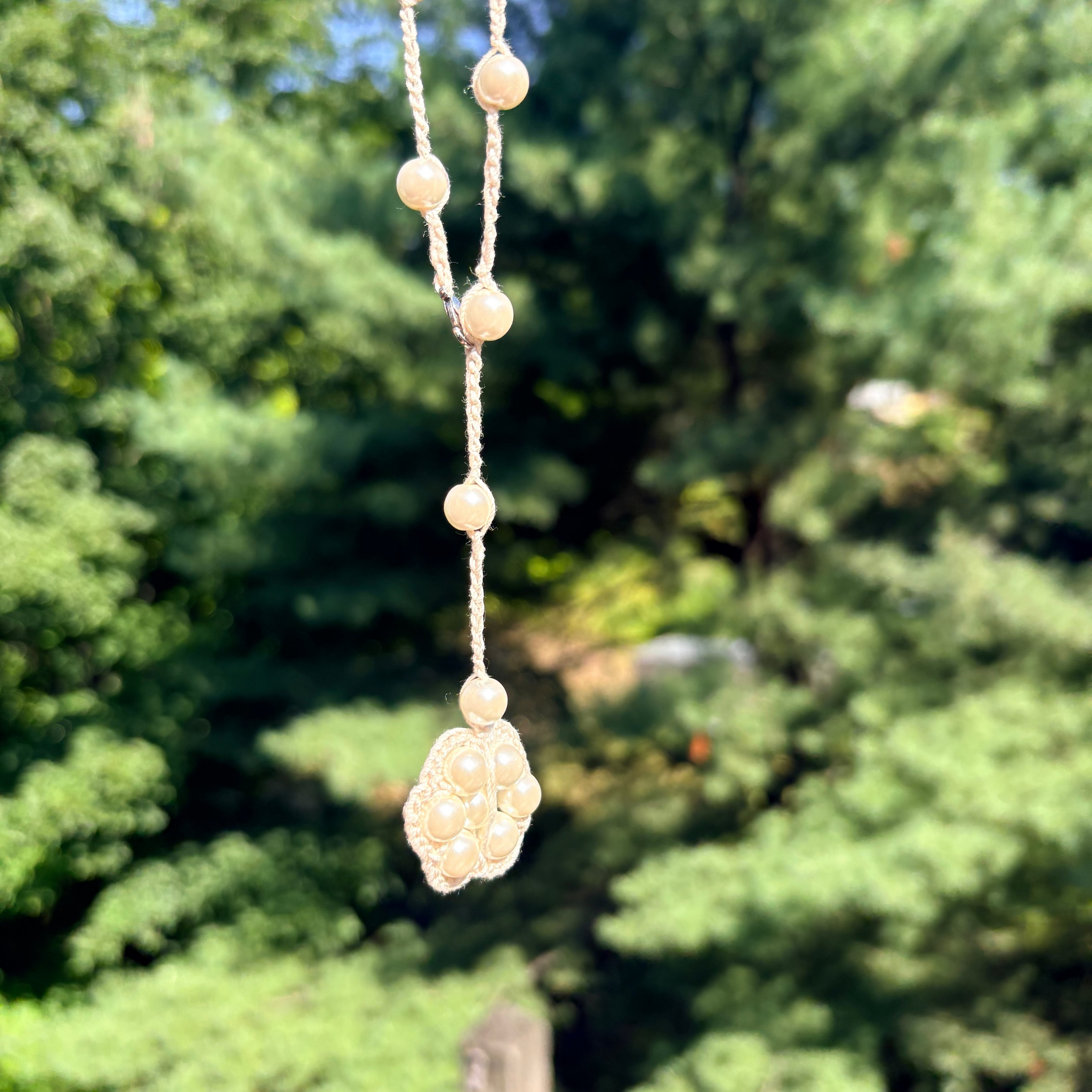 Pearl Bloom Crochet Necklace