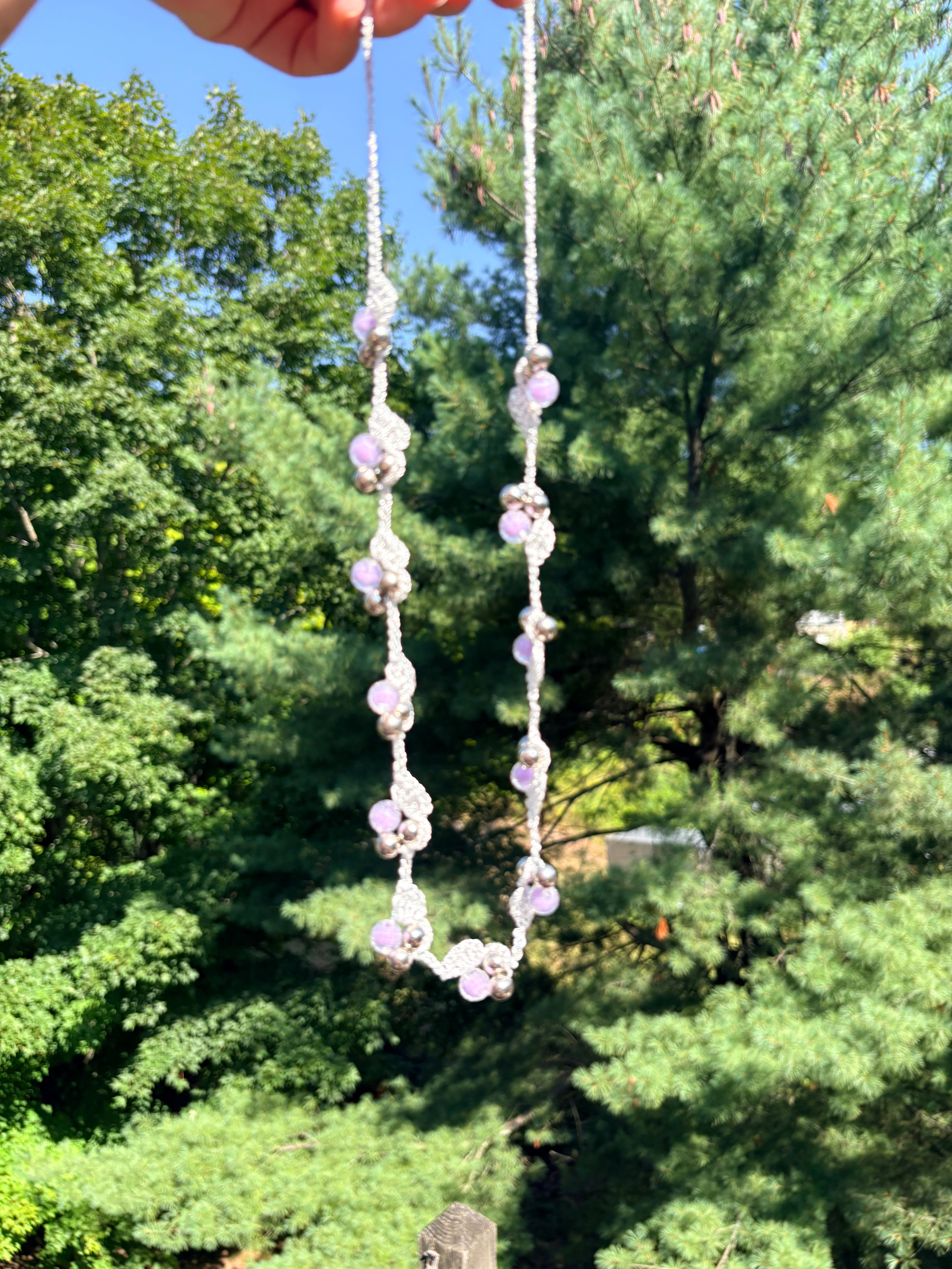 Lavender Bloom Crochet Necklace