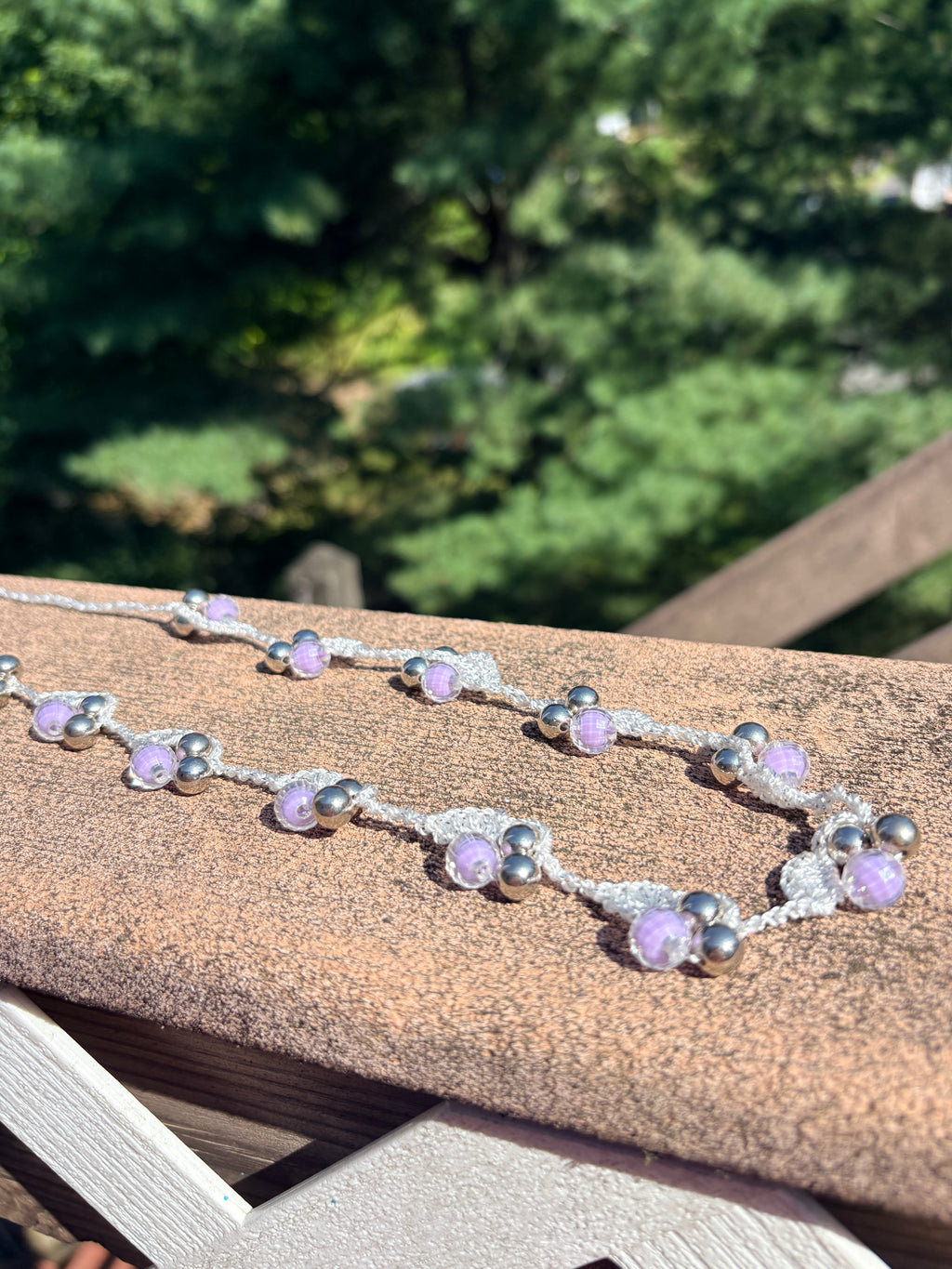 Lavender Bloom Crochet Necklace