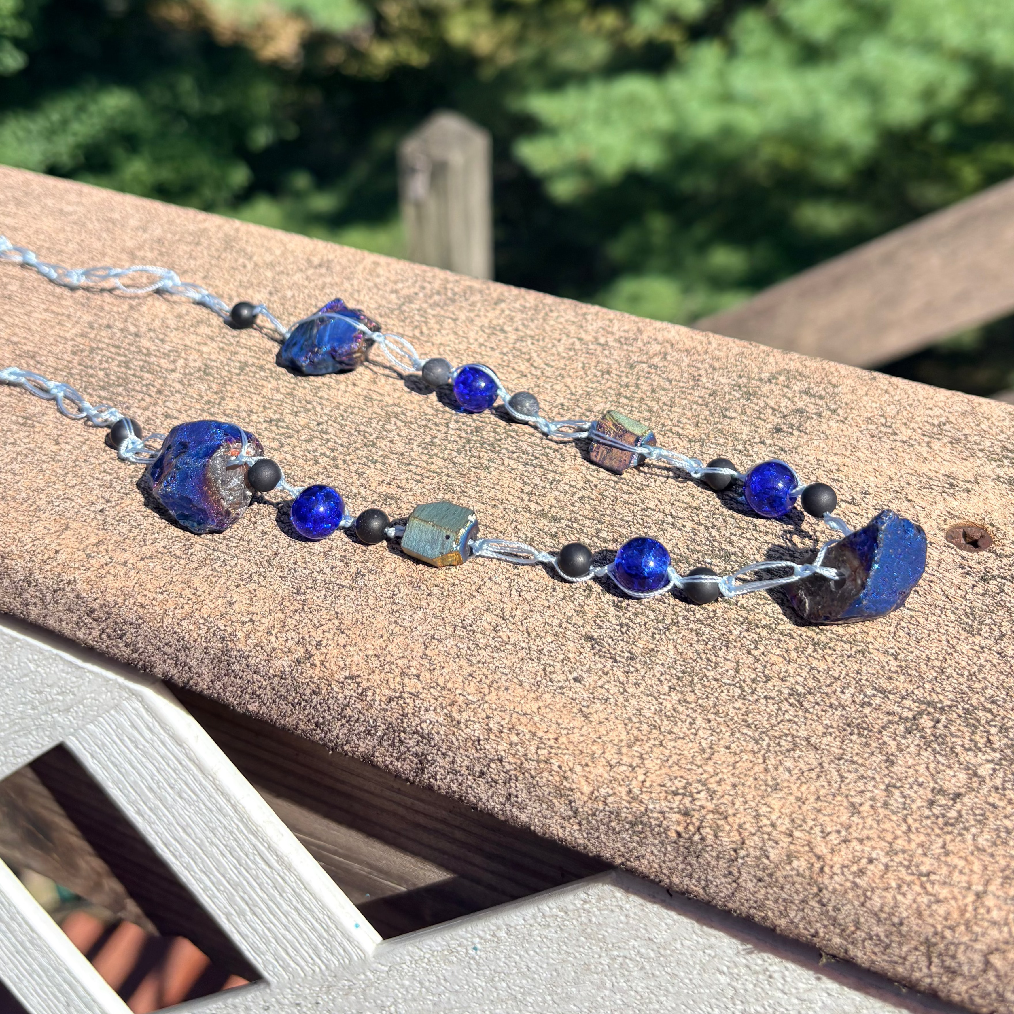 Midnight Aura Crochet Necklace