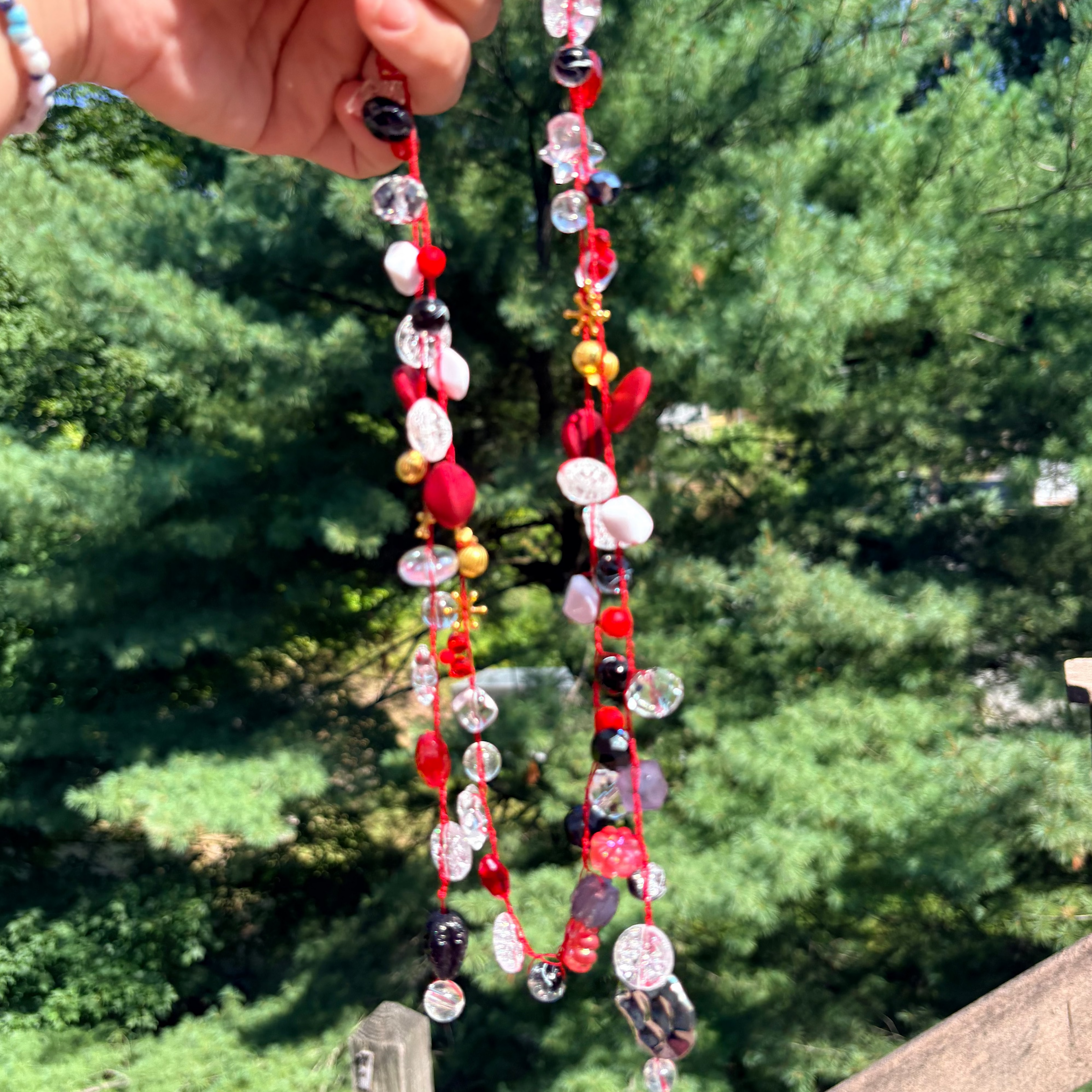 Ruby Nights Crochet Necklace