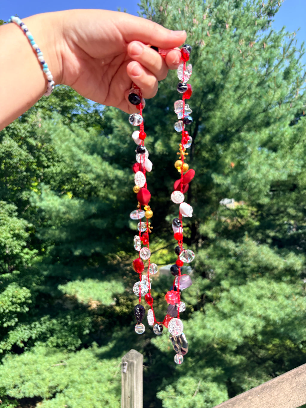 Ruby Nights Crochet Necklace