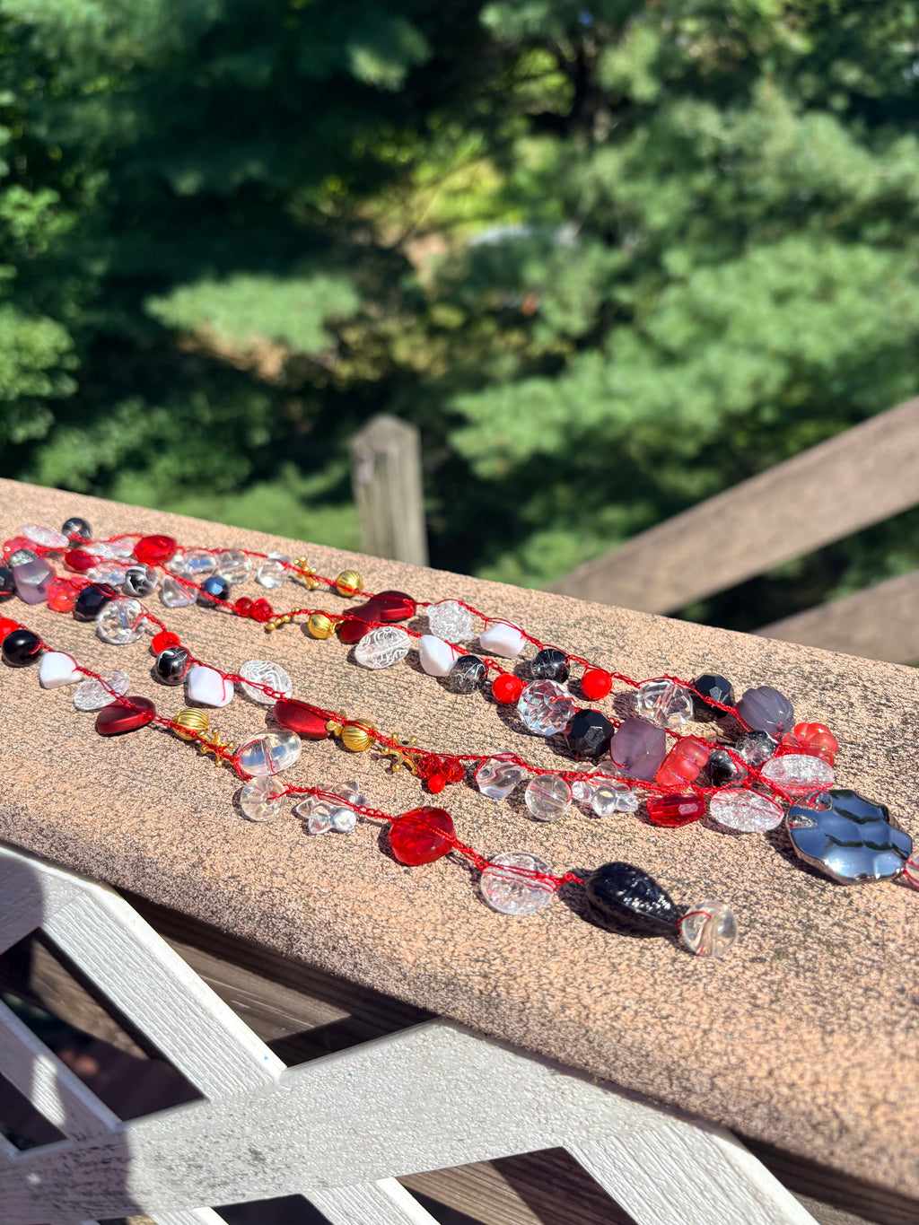 Ruby Nights Crochet Necklace
