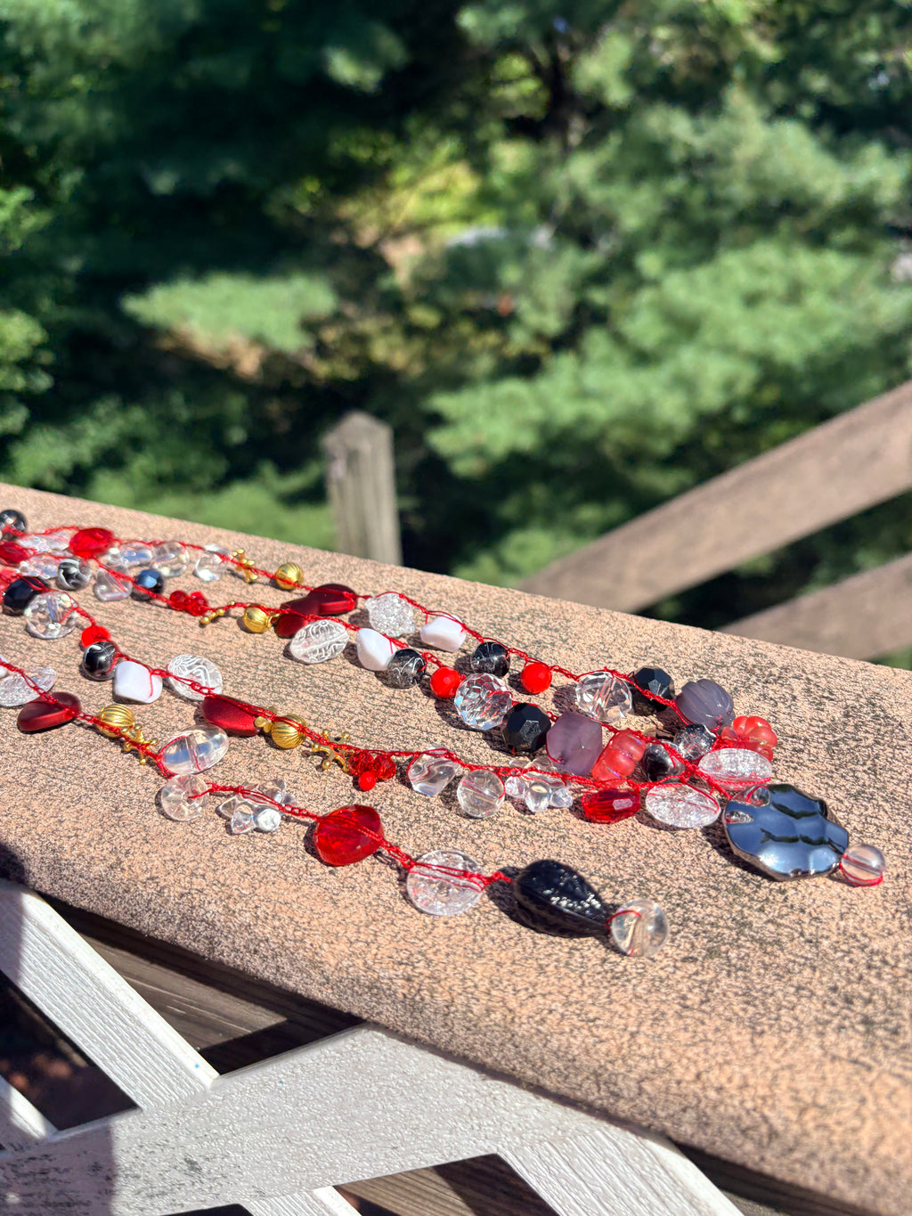 Ruby Nights Crochet Necklace