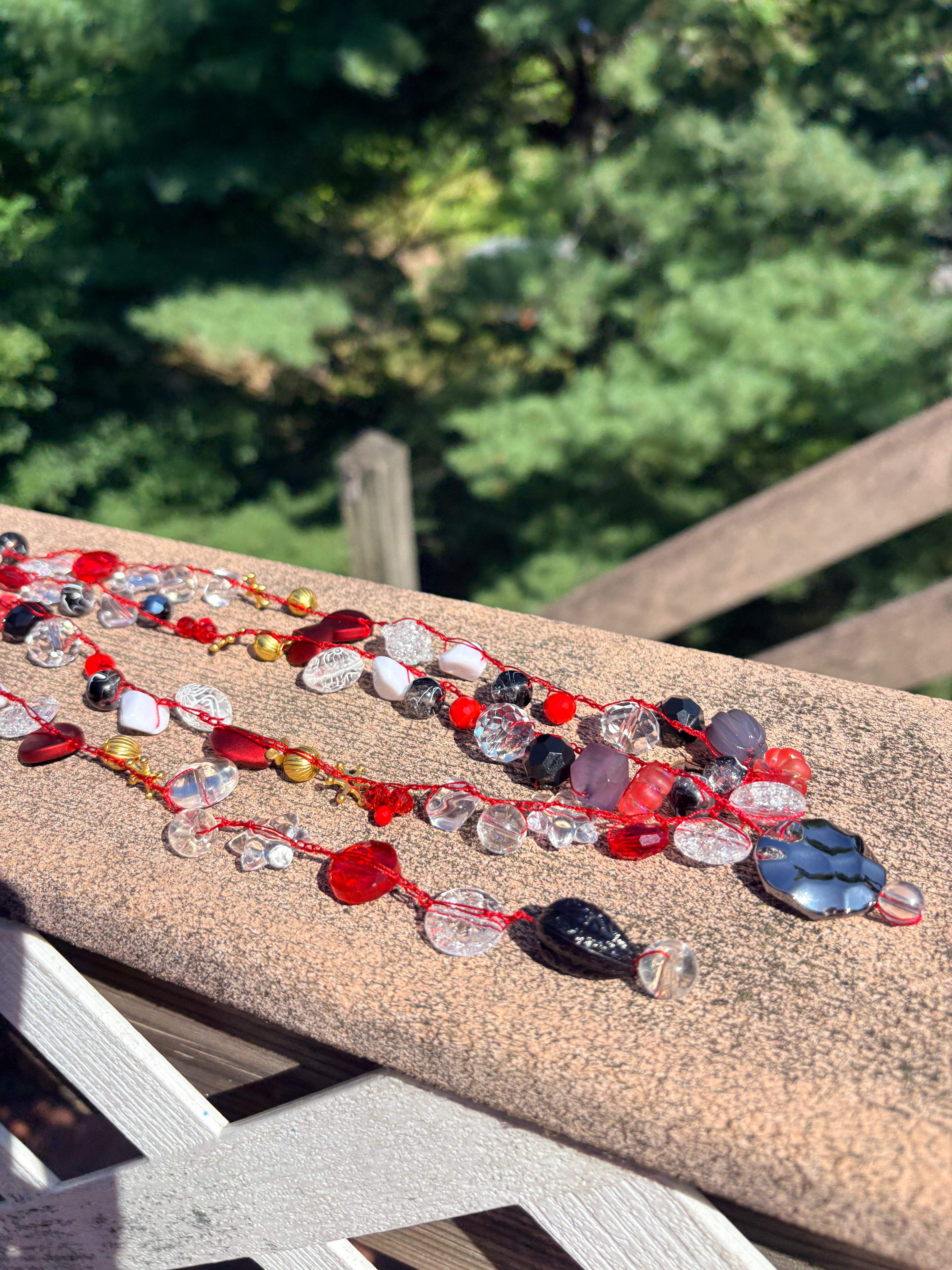 Ruby Nights Crochet Necklace