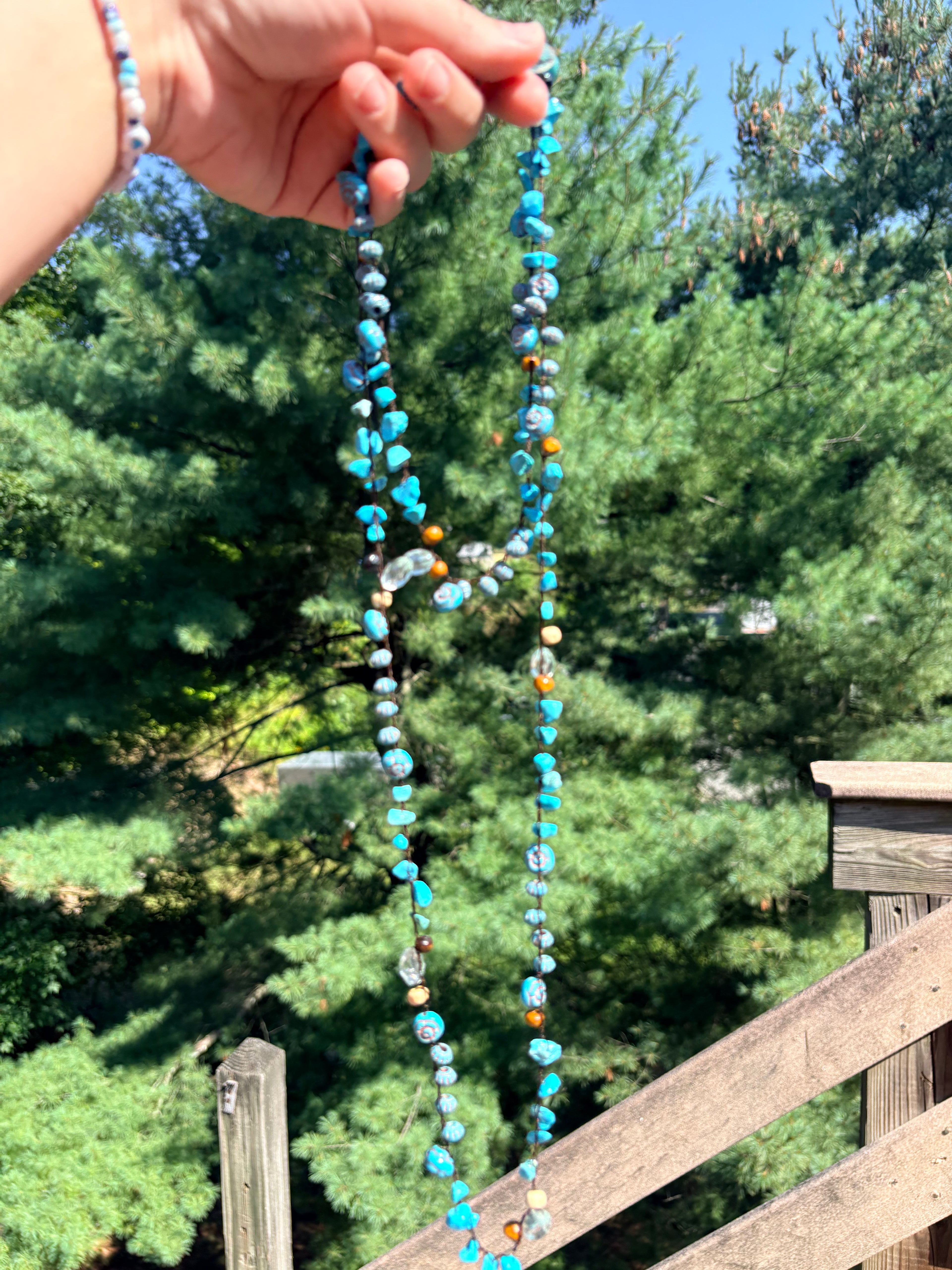 Turquoise Earth Crochet Necklace