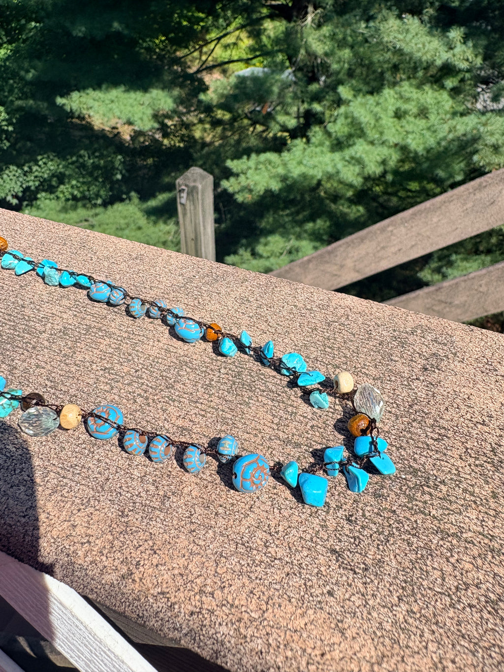 Turquoise Earth Crochet Necklace