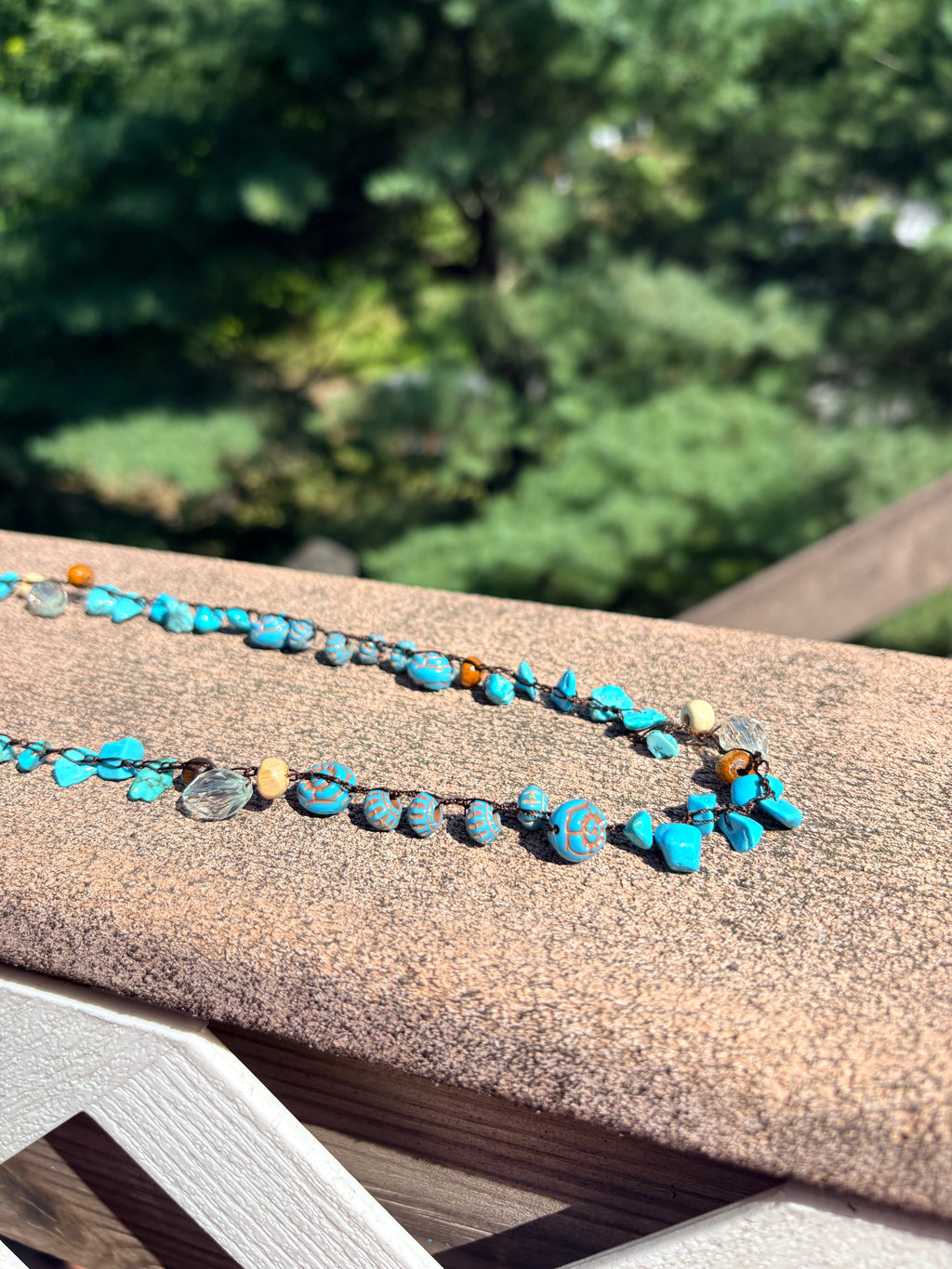 Turquoise Earth Crochet Necklace