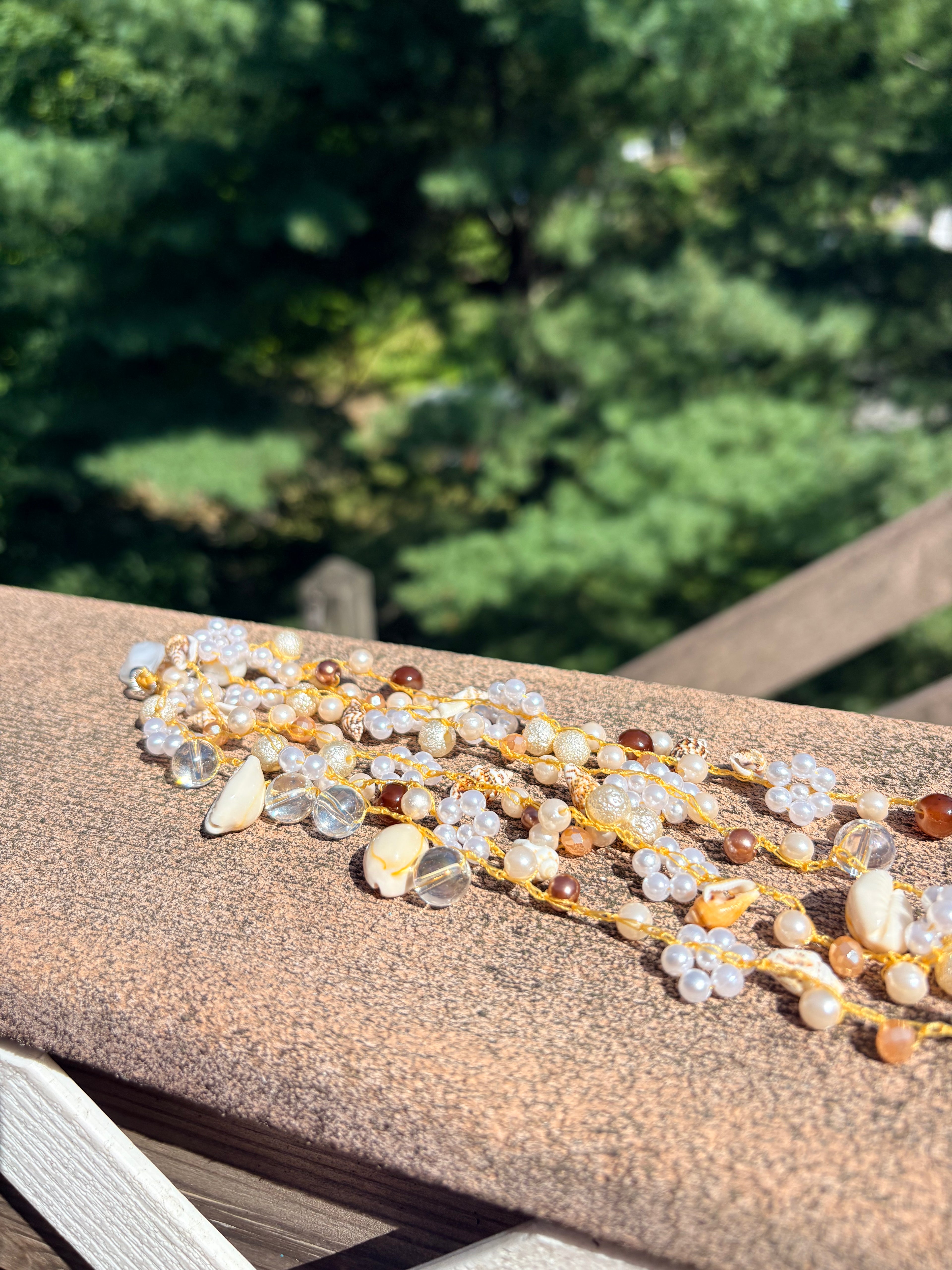 Golden Coast Crochet Necklace