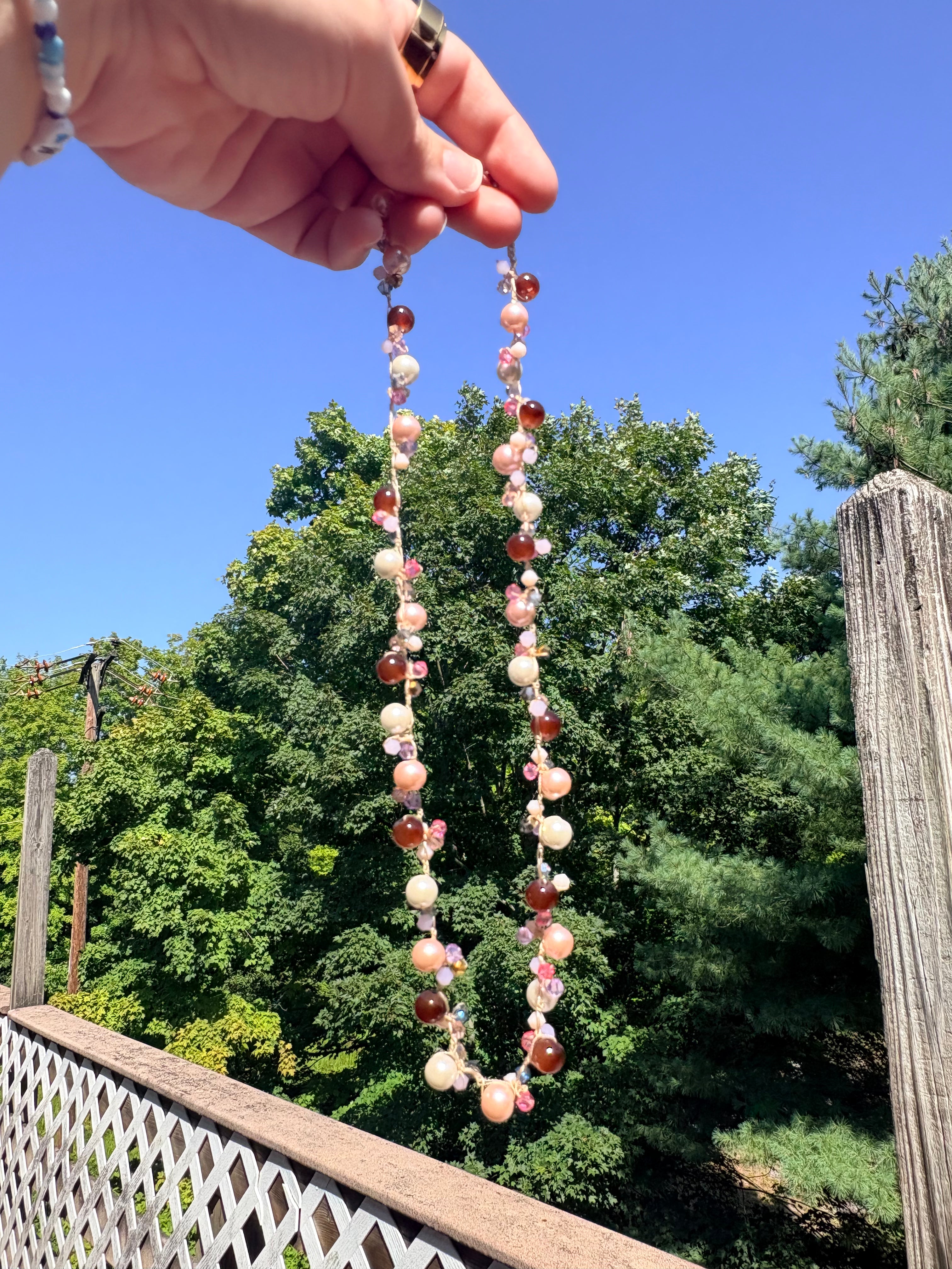 Mocha Blush Crochet Necklace