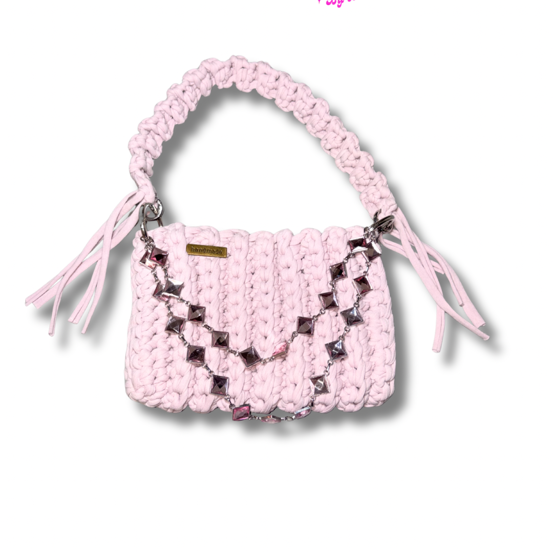 Blush Charm Crochet handbag
