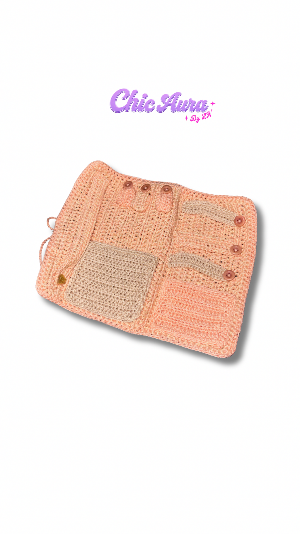 Peach Crochet Jewelry Organizer