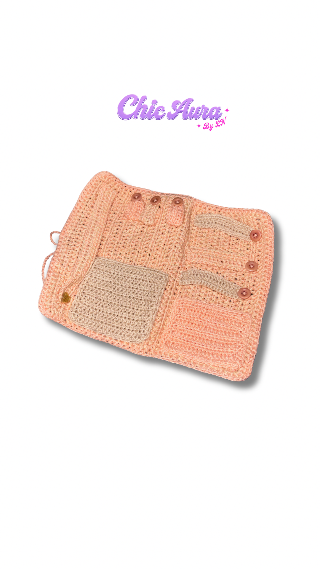 Peach Crochet Jewelry Organizer