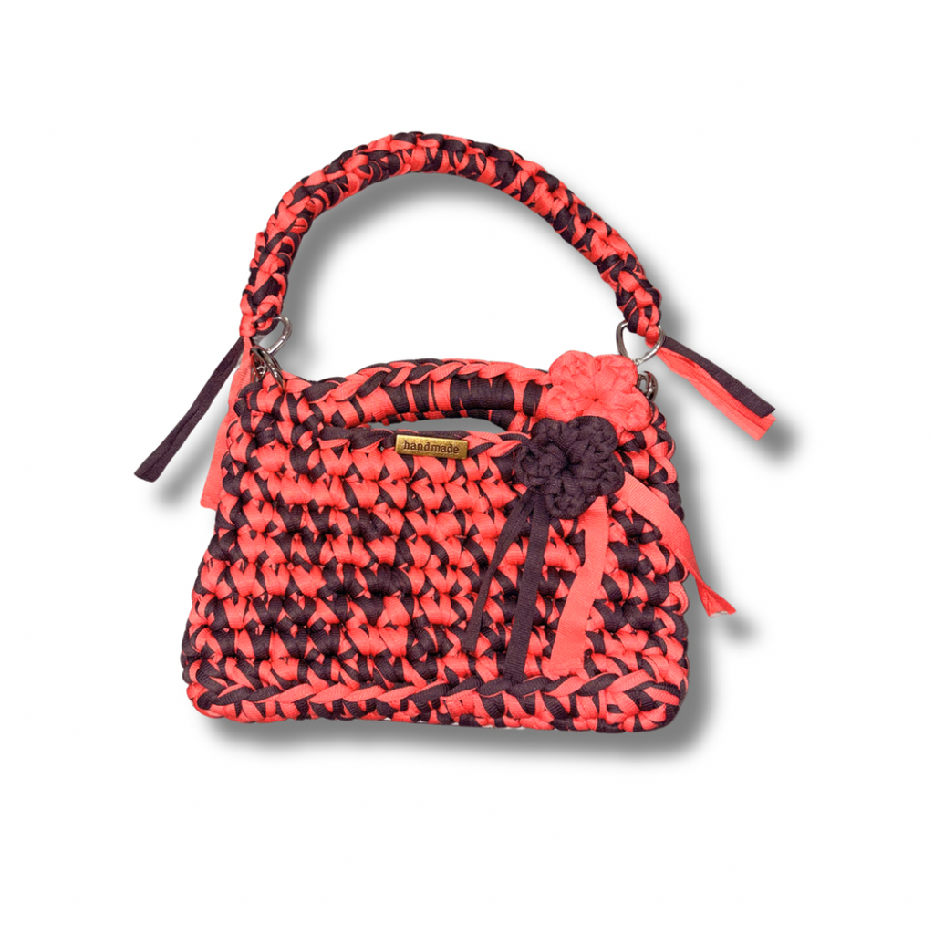 Midnight Scarlet Crochet Handbag
