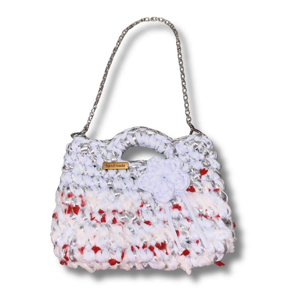 Snow Blossom Crochet handbag