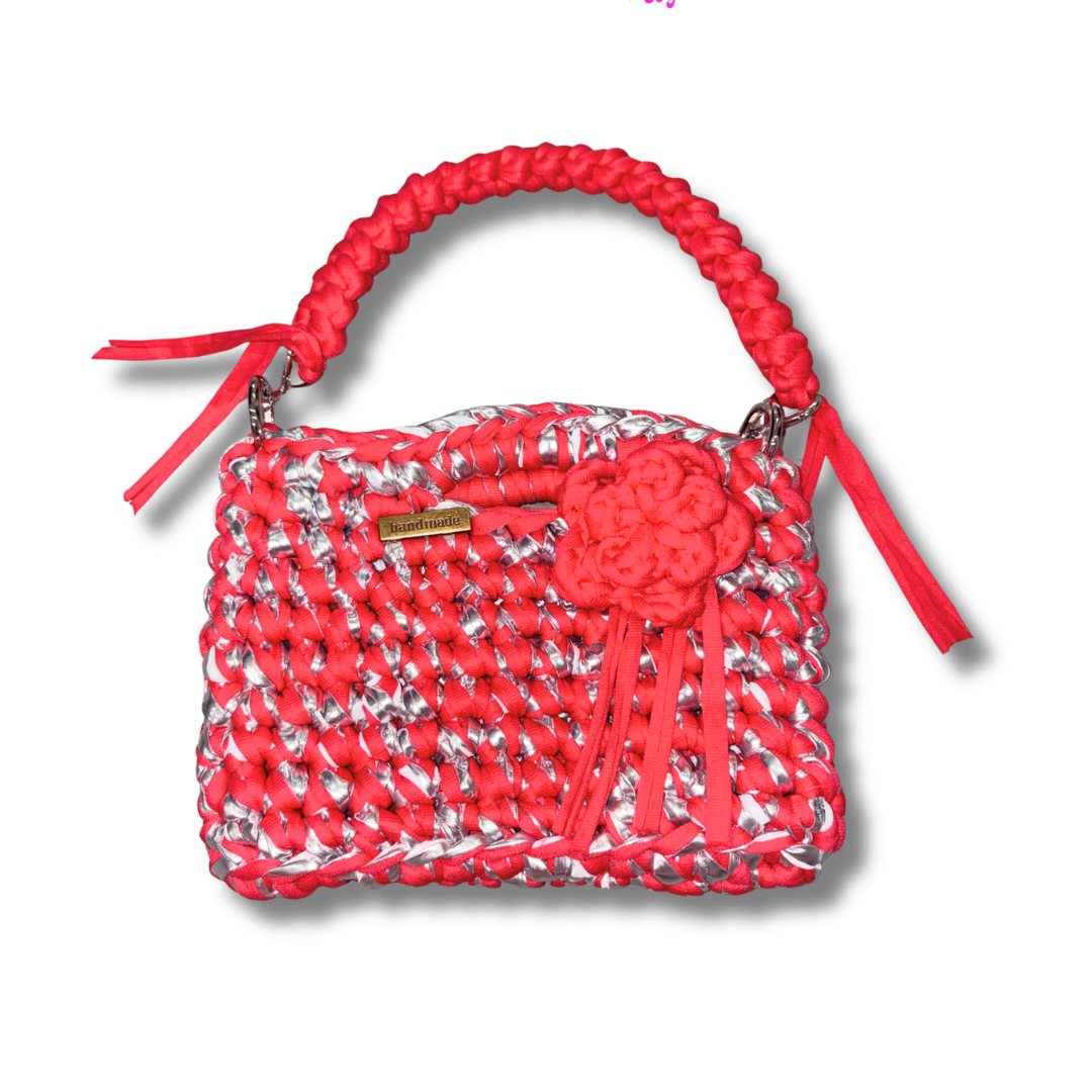Scarlet Charm Crochet Handbag
